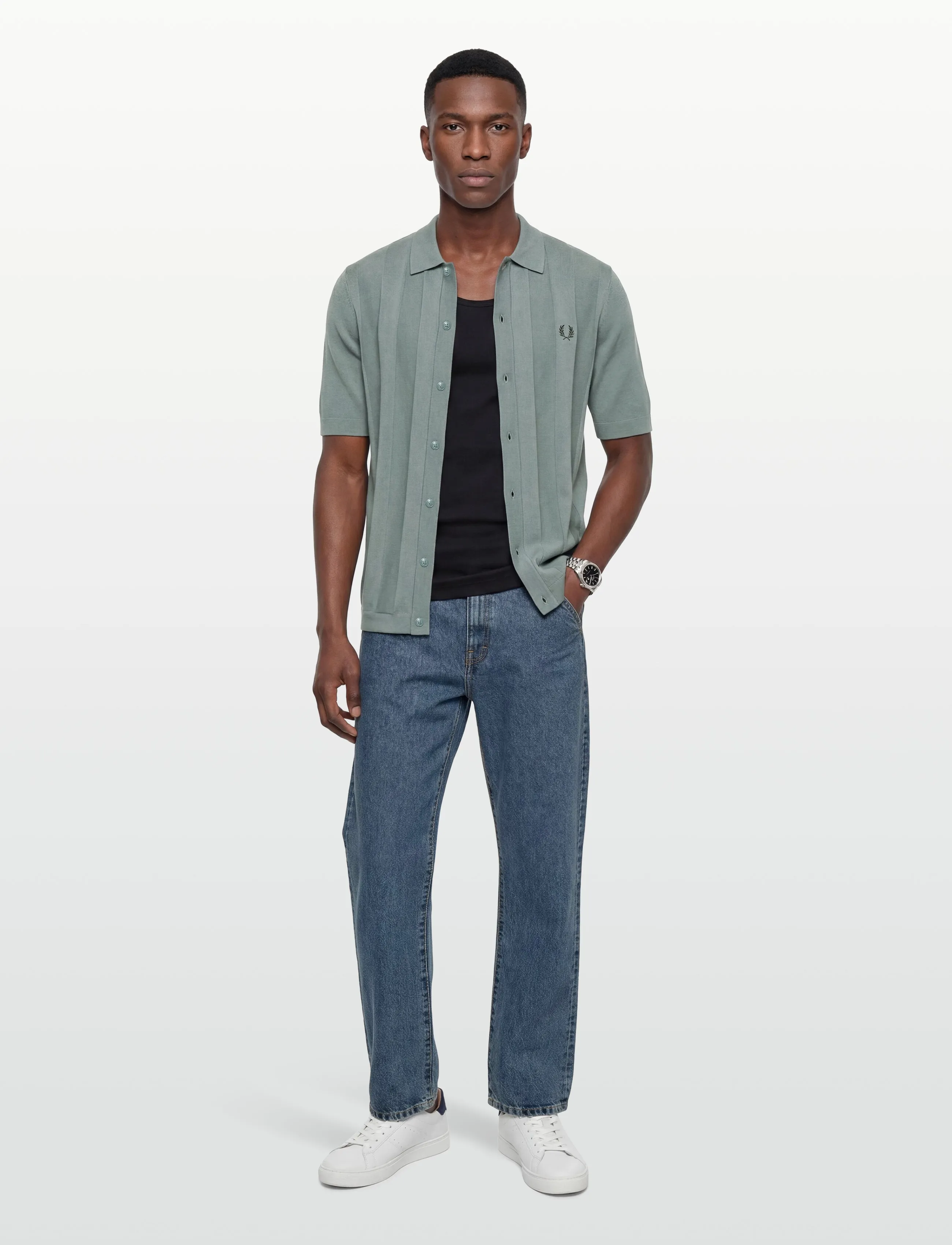 Tonal Vertical Stripe Shirt