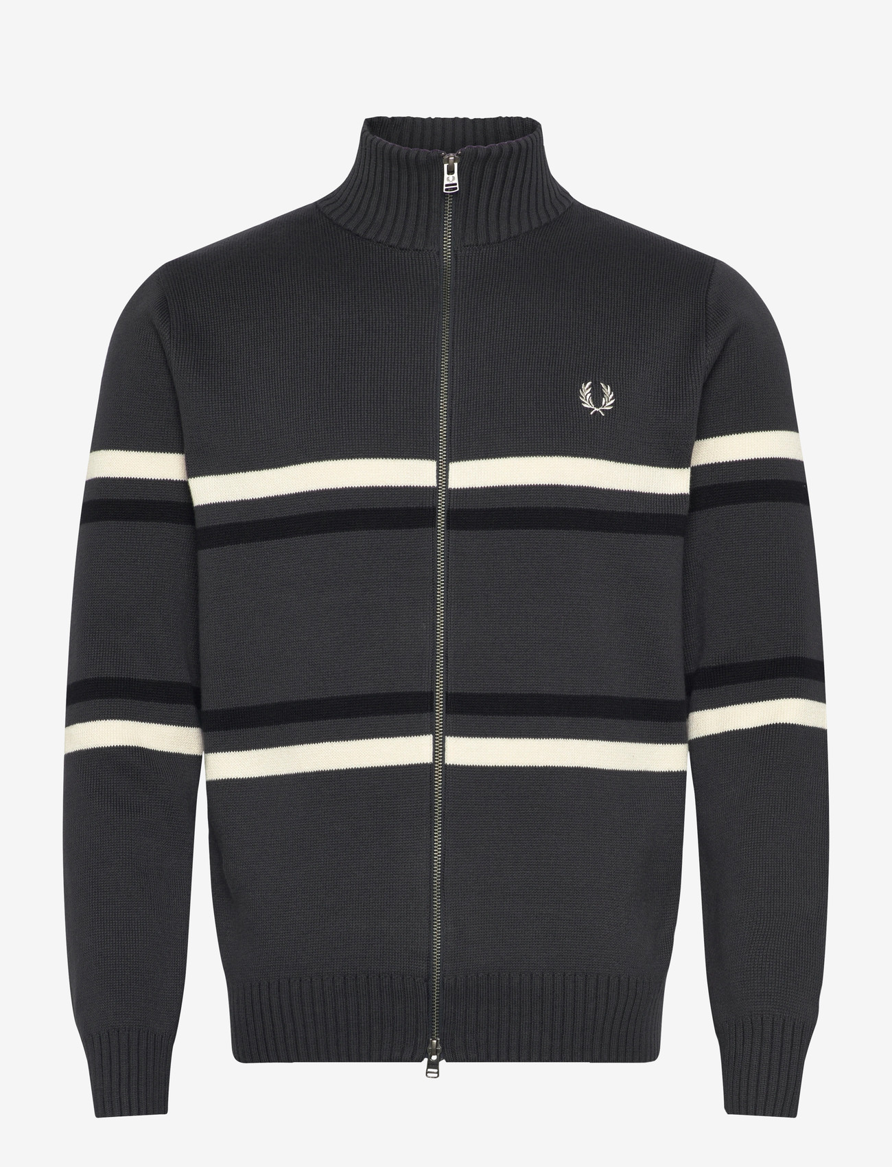 Fred Perry - FRED PERRY GRAPHIC CRDGN - cardigans - anchor grey - 1