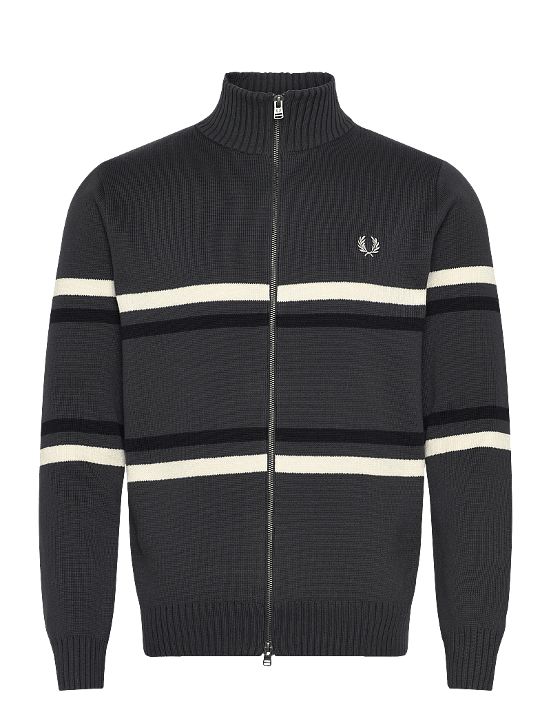Fred Perry - FRED PERRY GRAPHIC CRDGN - cardigans - anchor grey - 1
