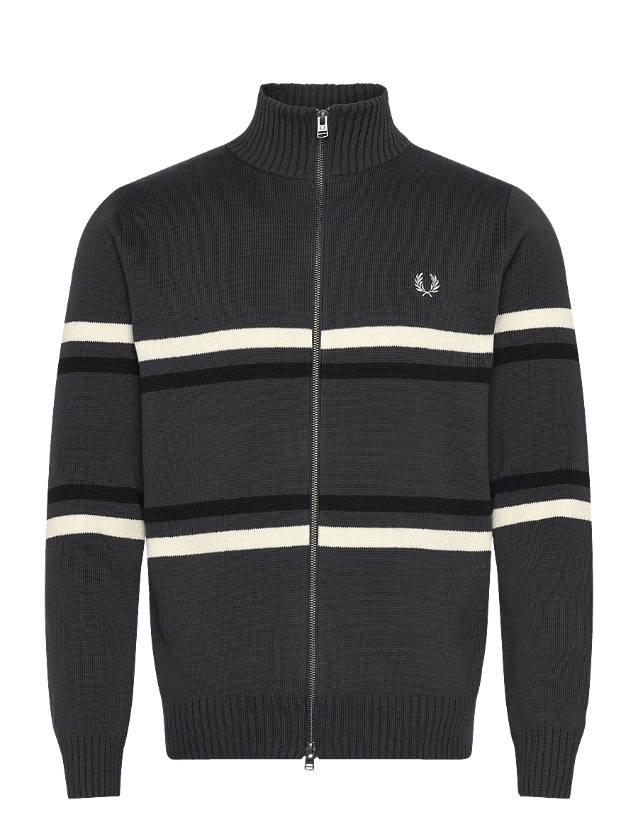 Fred Perry - FRED PERRY GRAPHIC CRDGN - cardigans - anchor grey - 1