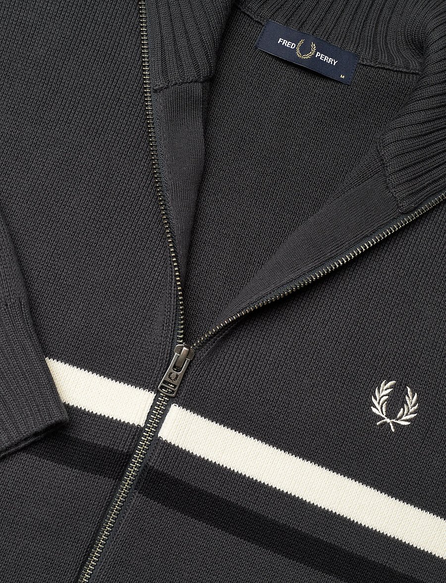 Fred Perry - FRED PERRY GRAPHIC CRDGN - cardigans - anchor grey - 4