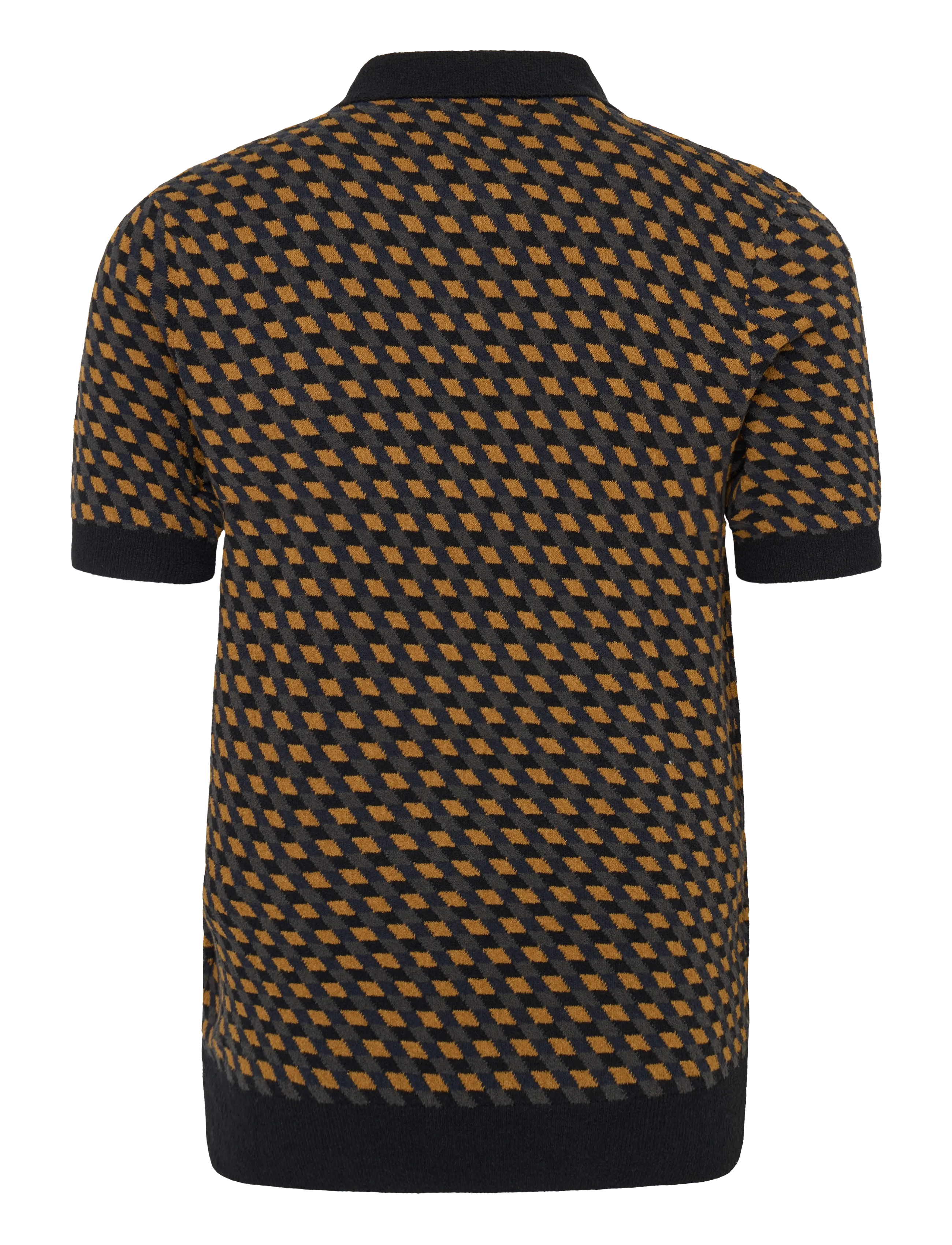 Fred Perry - GEOMETRIC KNITTED SHIRT - gestrickte polohemden - dark caramel - 2