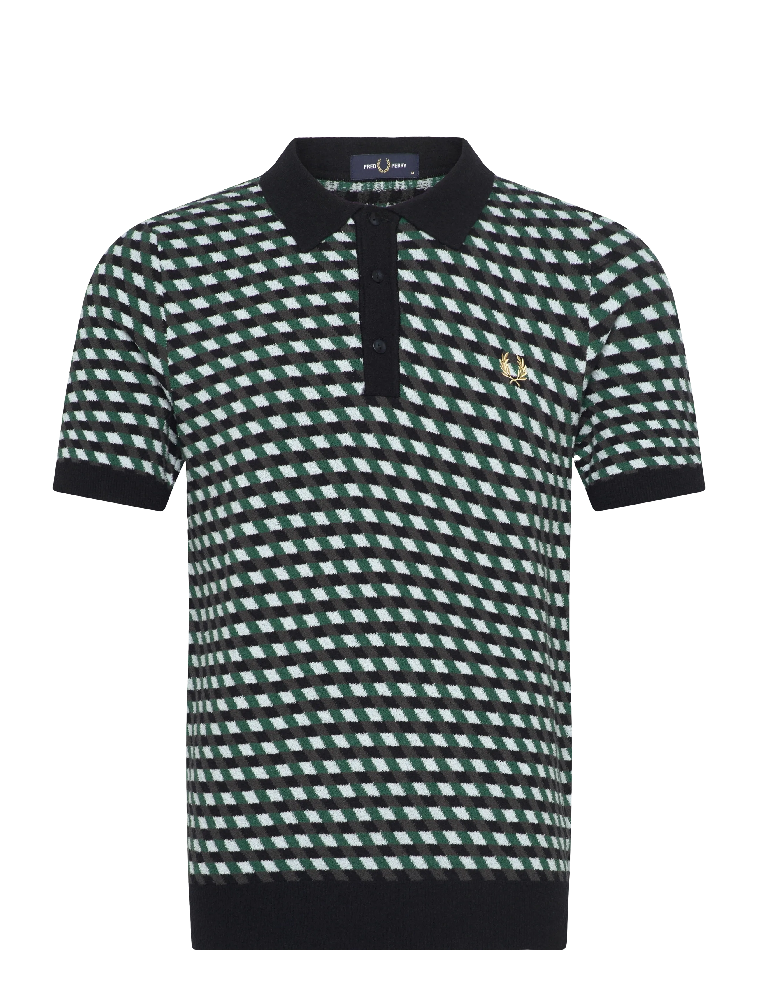 FRED PERRY Geometric Strick Shirt Patterned - L - Herren