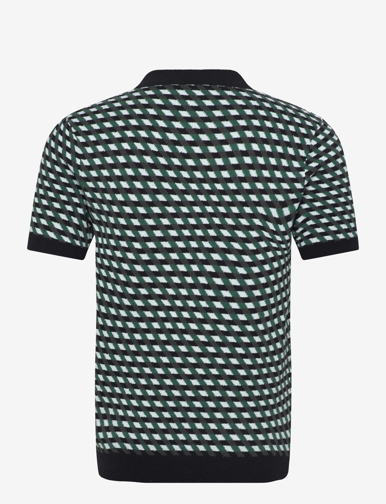 Fred Perry - GEOMETRIC KNITTED SHIRT - polostrik - light ice - 2
