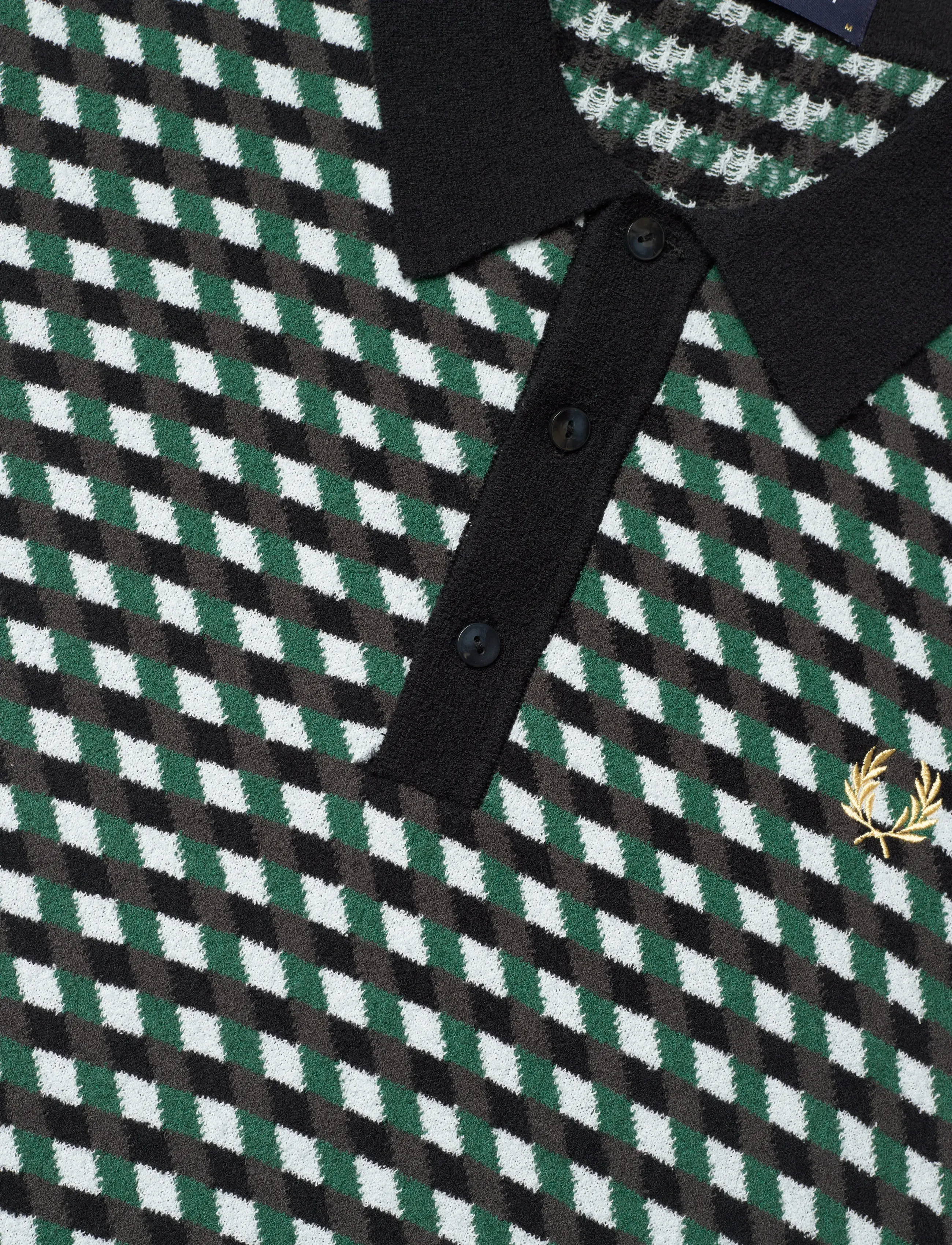 Fred Perry - GEOMETRIC KNITTED SHIRT - kootud polosärgid - light ice - 4