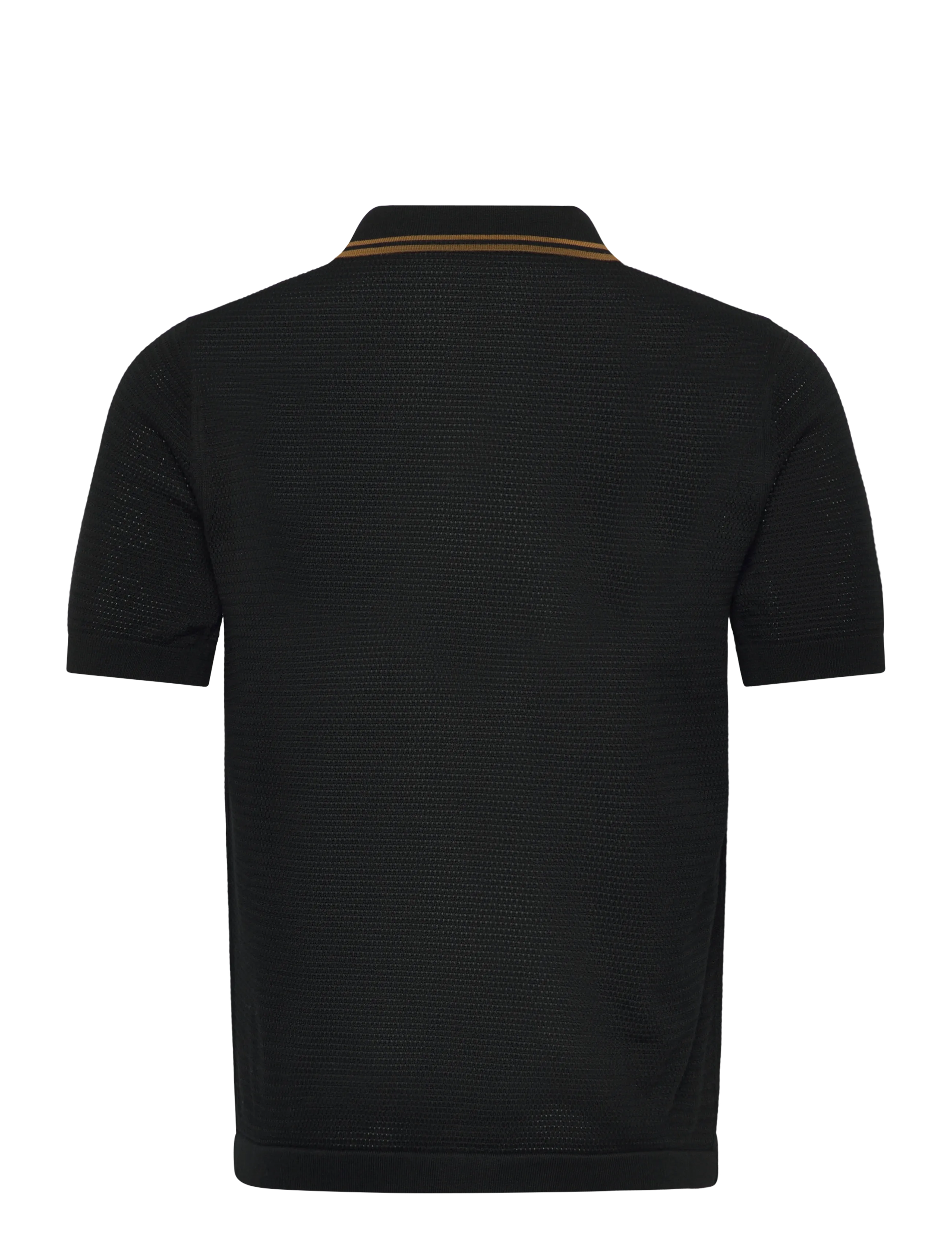 Fred Perry - POINTELLE KNITTED SHIRT - kootud polosärgid - black - 2