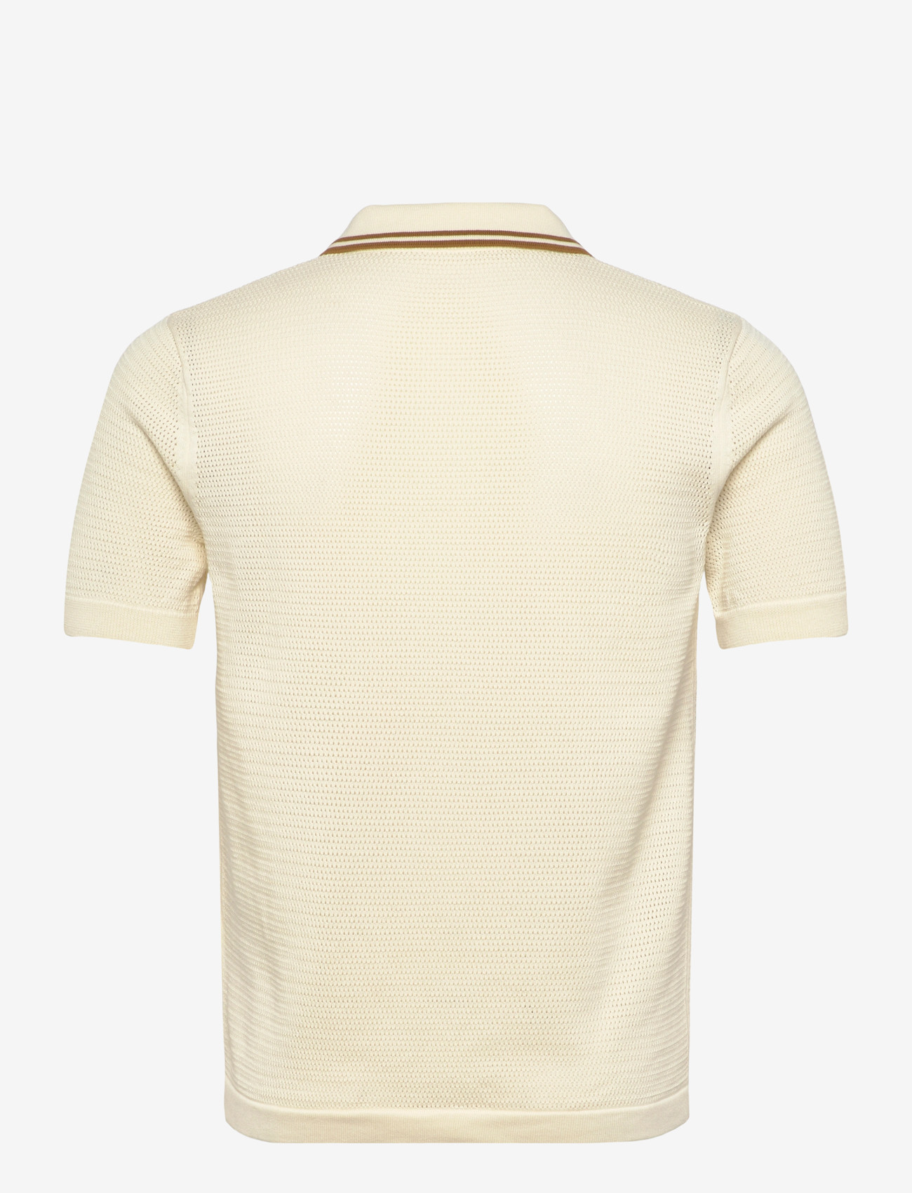 Fred Perry - POINTELLE KNITTED SHIRT - stickade pikéer - ecru - 2