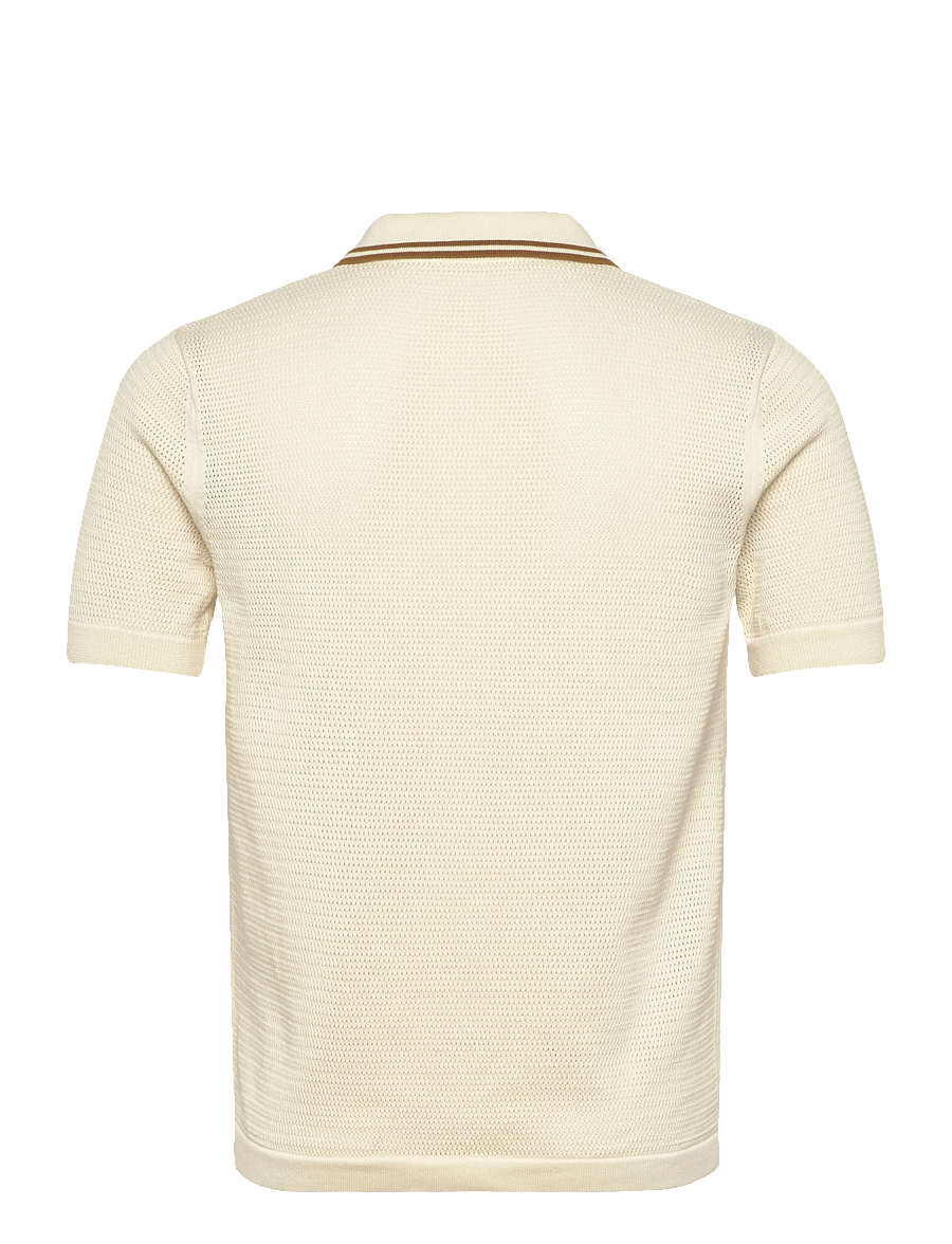 Fred Perry - POINTELLE KNITTED SHIRT - knitted polos - ecru - 2