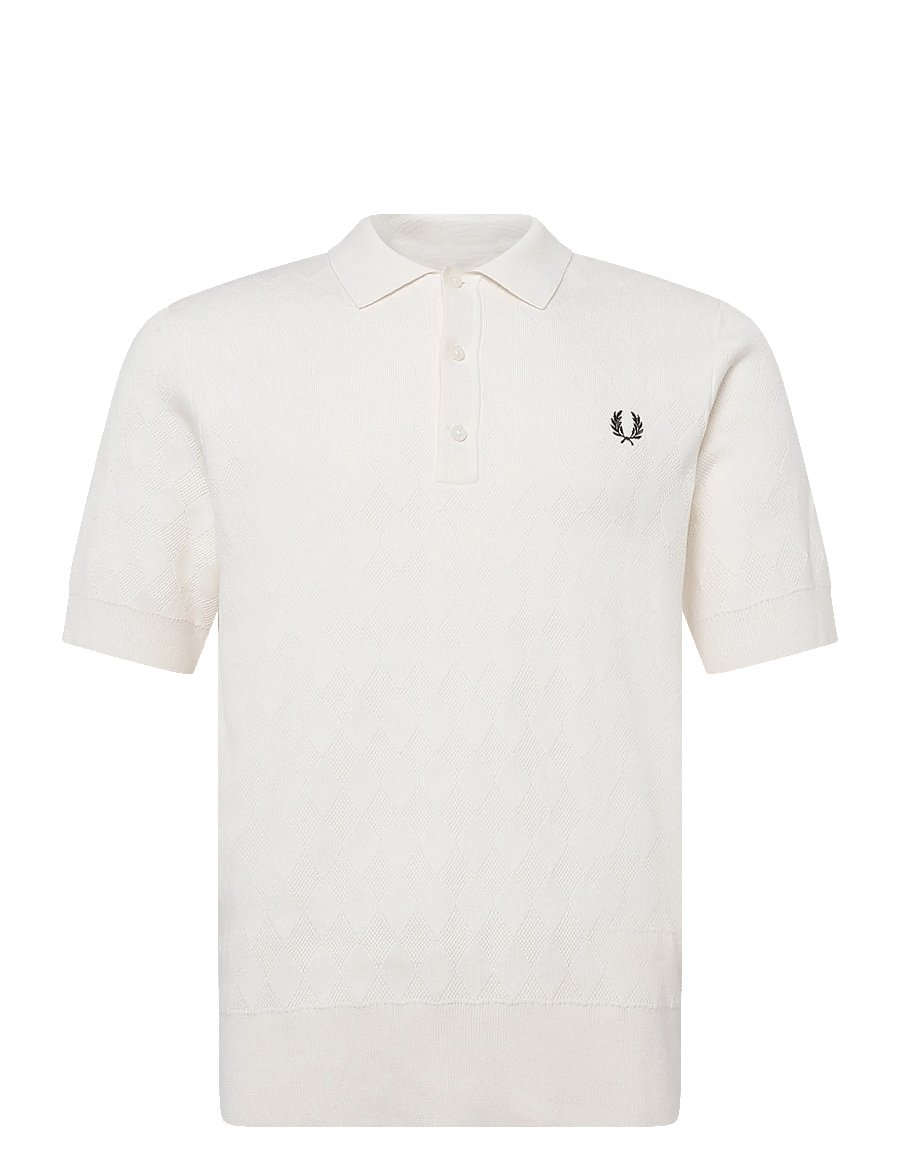 Fred Perry - POINTELLE KNITTED SHIRT - polostrik - ecru - 1