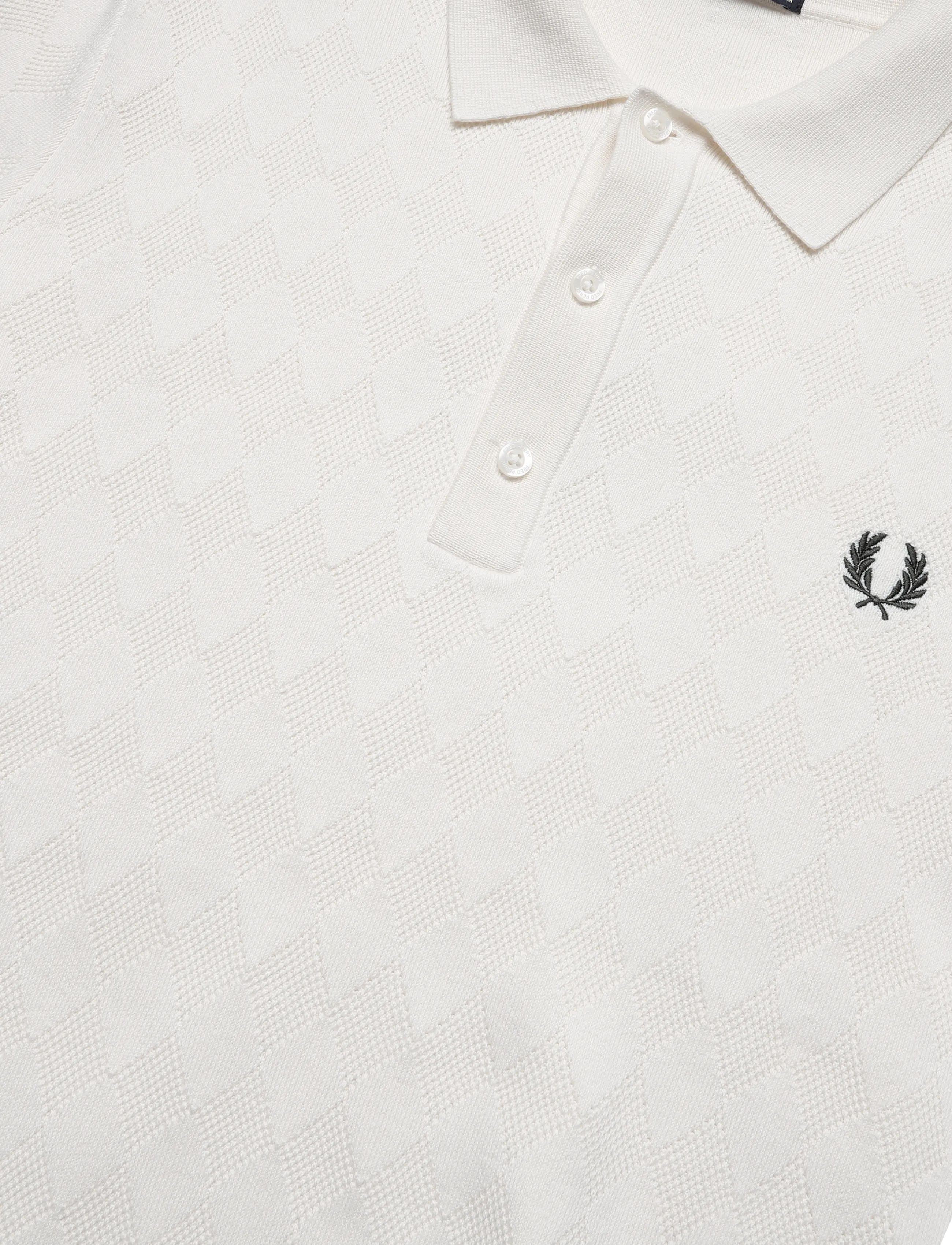 Fred Perry - POINTELLE KNITTED SHIRT - polostrik - ecru - 4