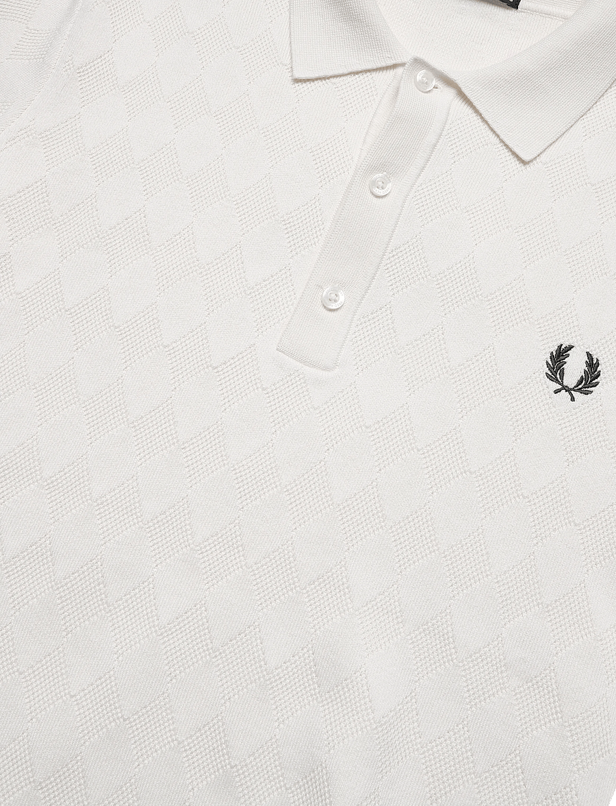 Fred Perry - POINTELLE KNITTED SHIRT - polostrik - ecru - 4