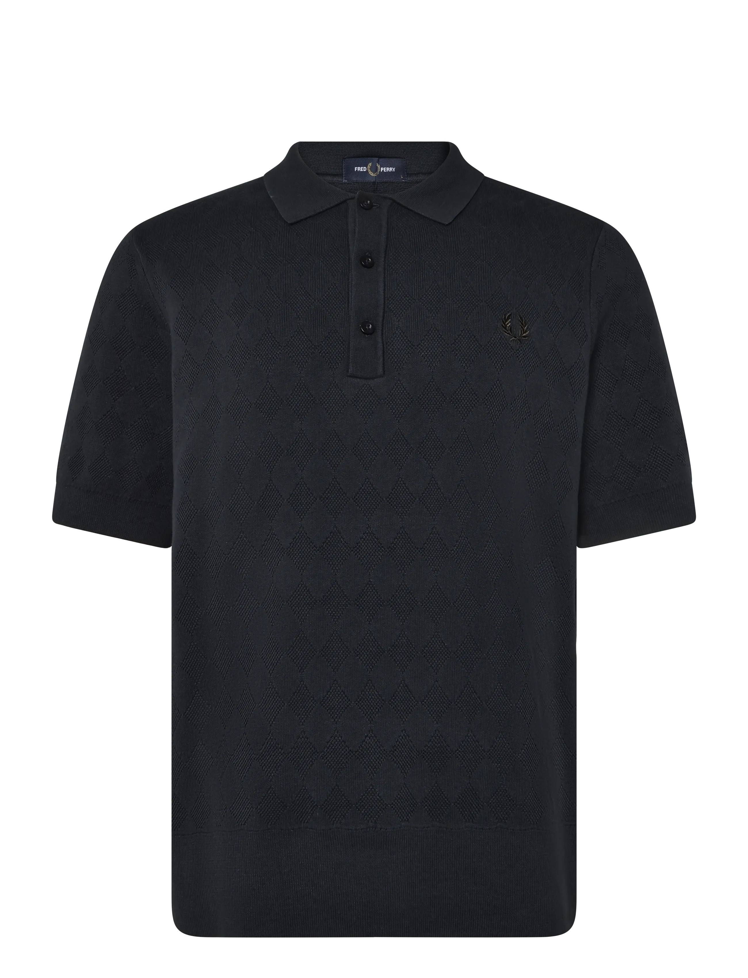 Fred Perry POINTELLE KNITTED SHIRT - Knitted polos - NAVY / navy
