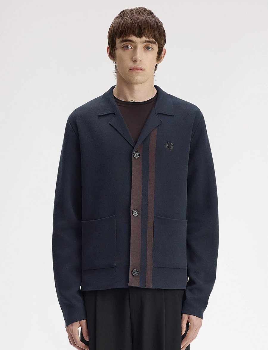 Fred Perry - KNITTED BLAZER - yksiriviset bleiserit - navy - 0