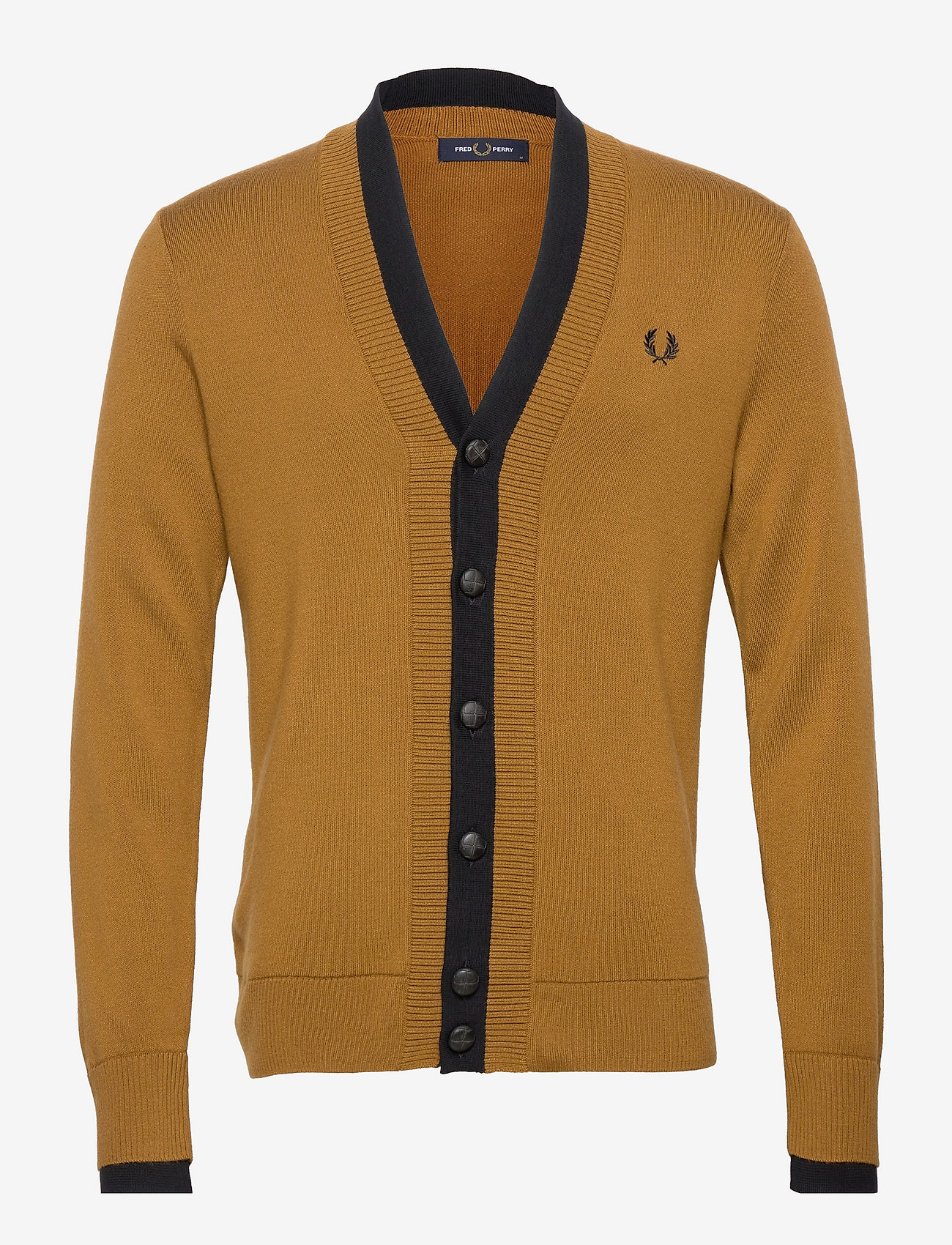 Fred Perry - DOUBLE PLACKET CARDIGN - dark caramel - 0