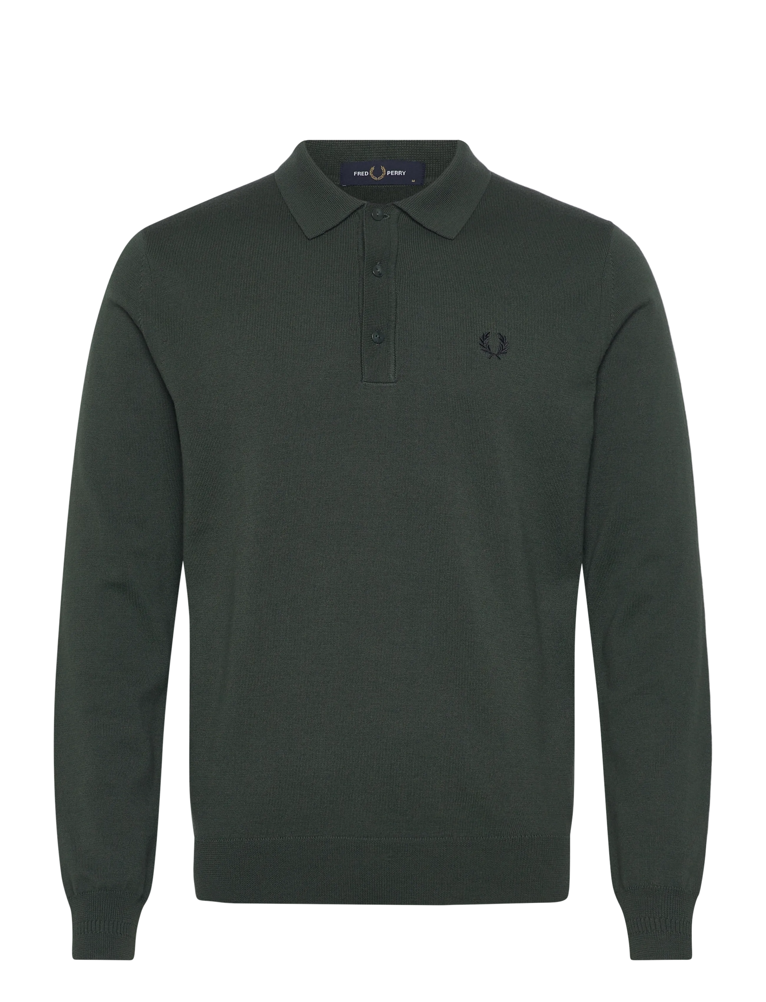 Fred Perry CLASSIC KNITTED SHIRT LS - Poloer - COURT GREEN / green