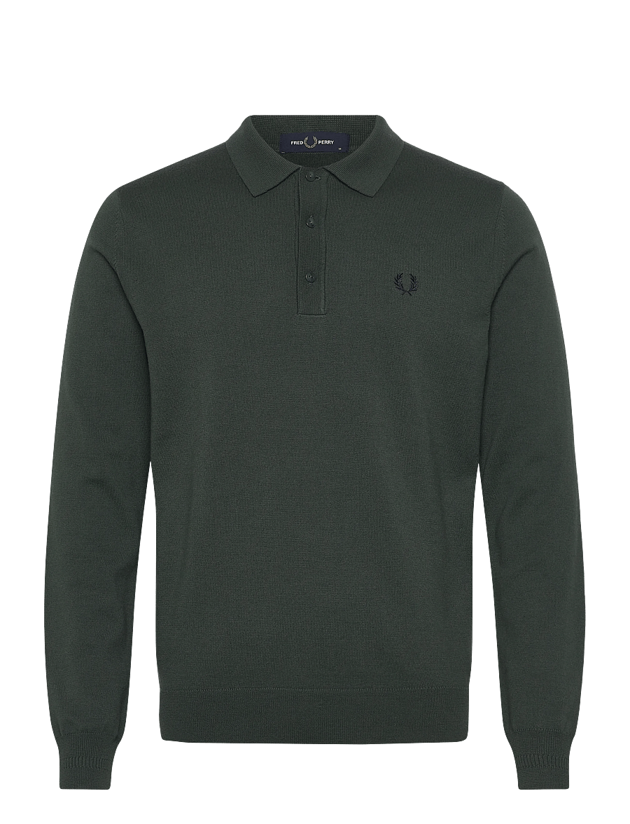 Fred Perry - CLASSIC KNITTED SHIRT LS - court green - 1