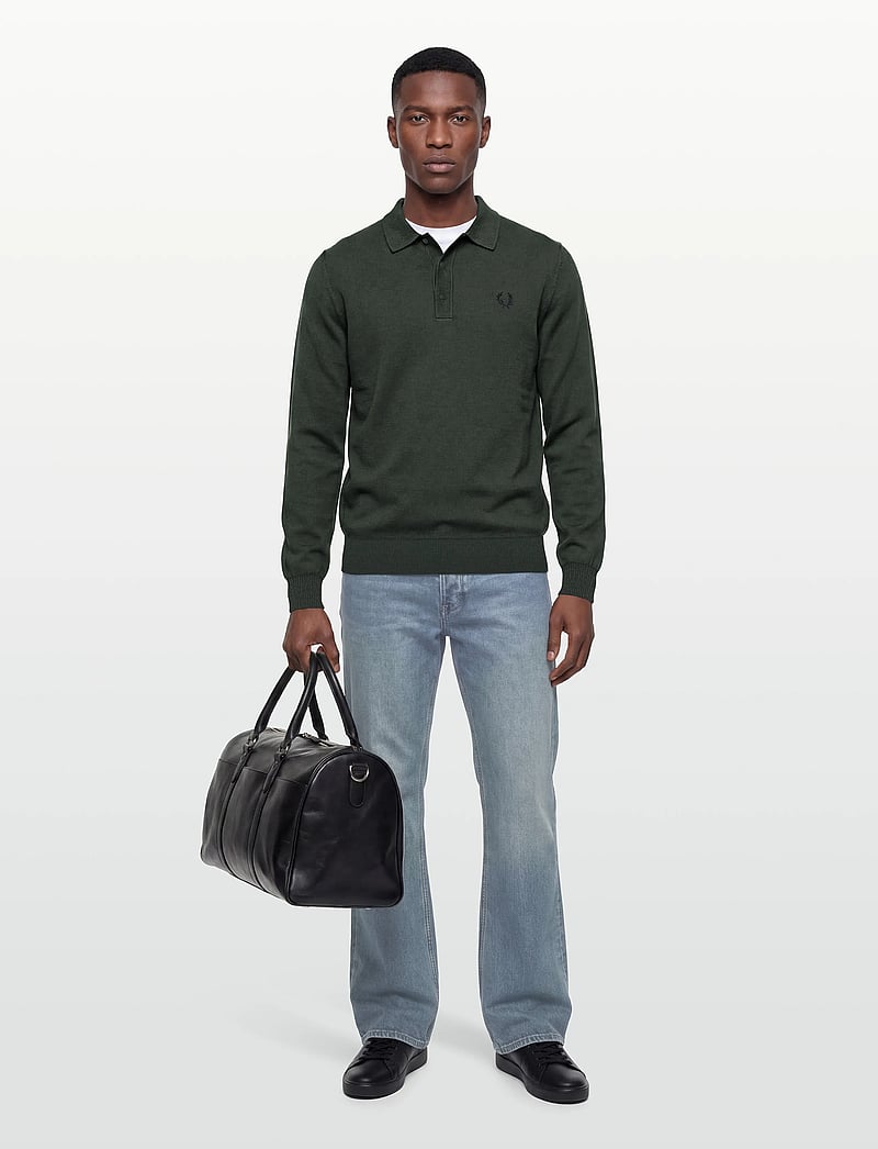 Fred Perry - CLASSIC KNITTED SHIRT LS - court green - 0