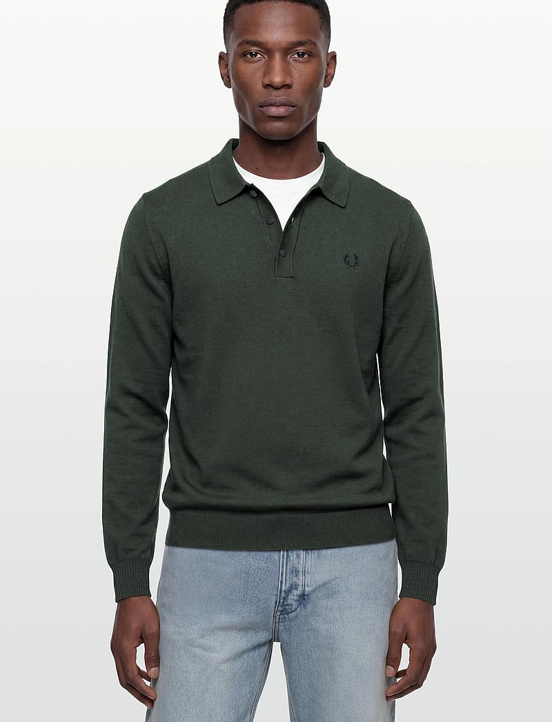 Fred Perry - CLASSIC KNITTED SHIRT LS - court green - 3