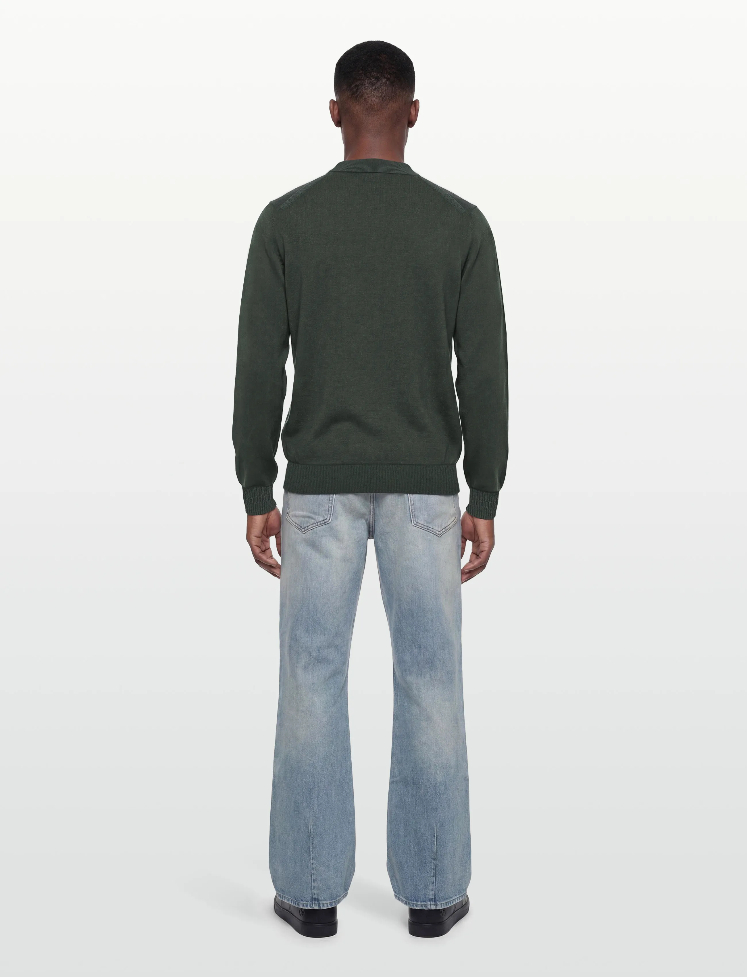 Fred Perry - CLASSIC KNITTED SHIRT LS - court green - 4