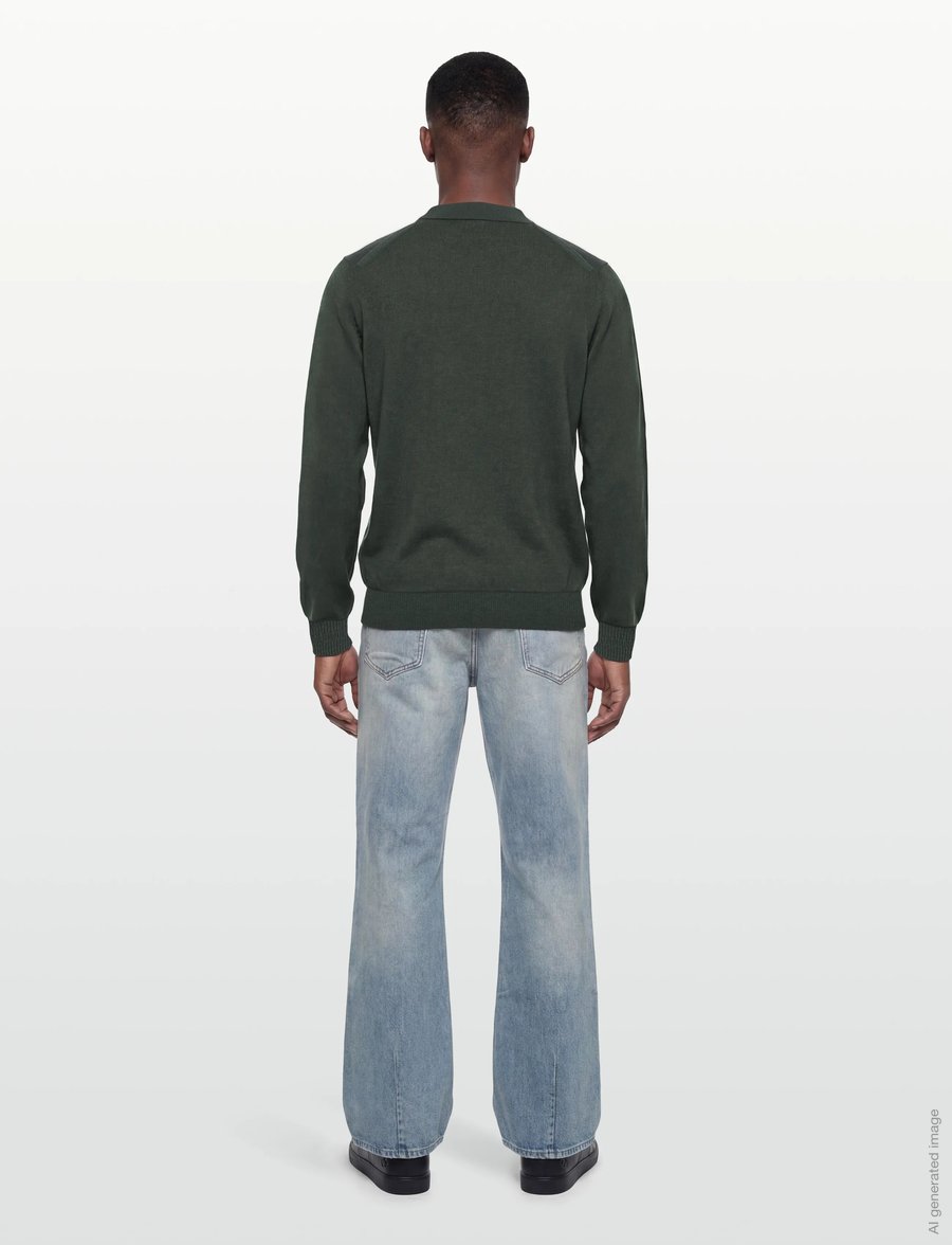 Fred Perry - CLASSIC KNITTED SHIRT LS - court green - 4