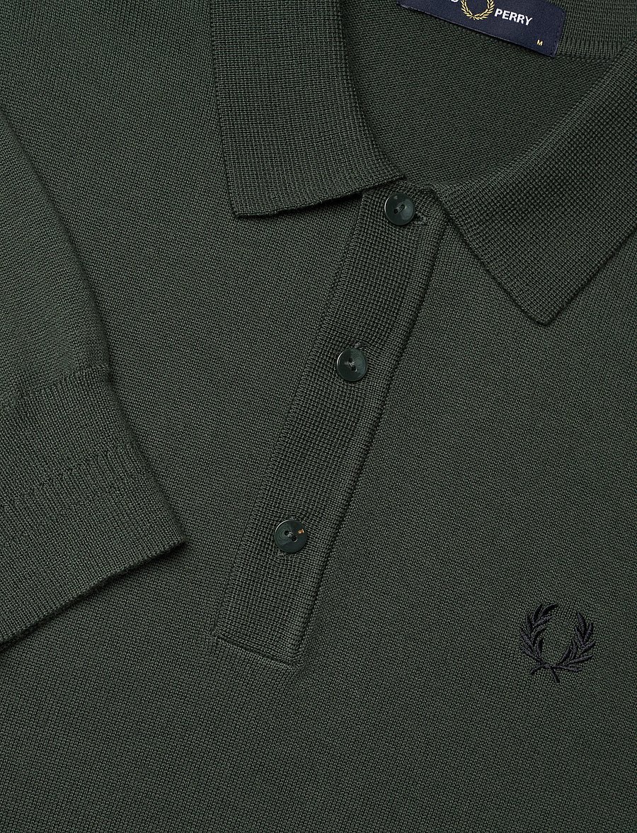 Fred Perry - CLASSIC KNITTED SHIRT LS - court green - 5