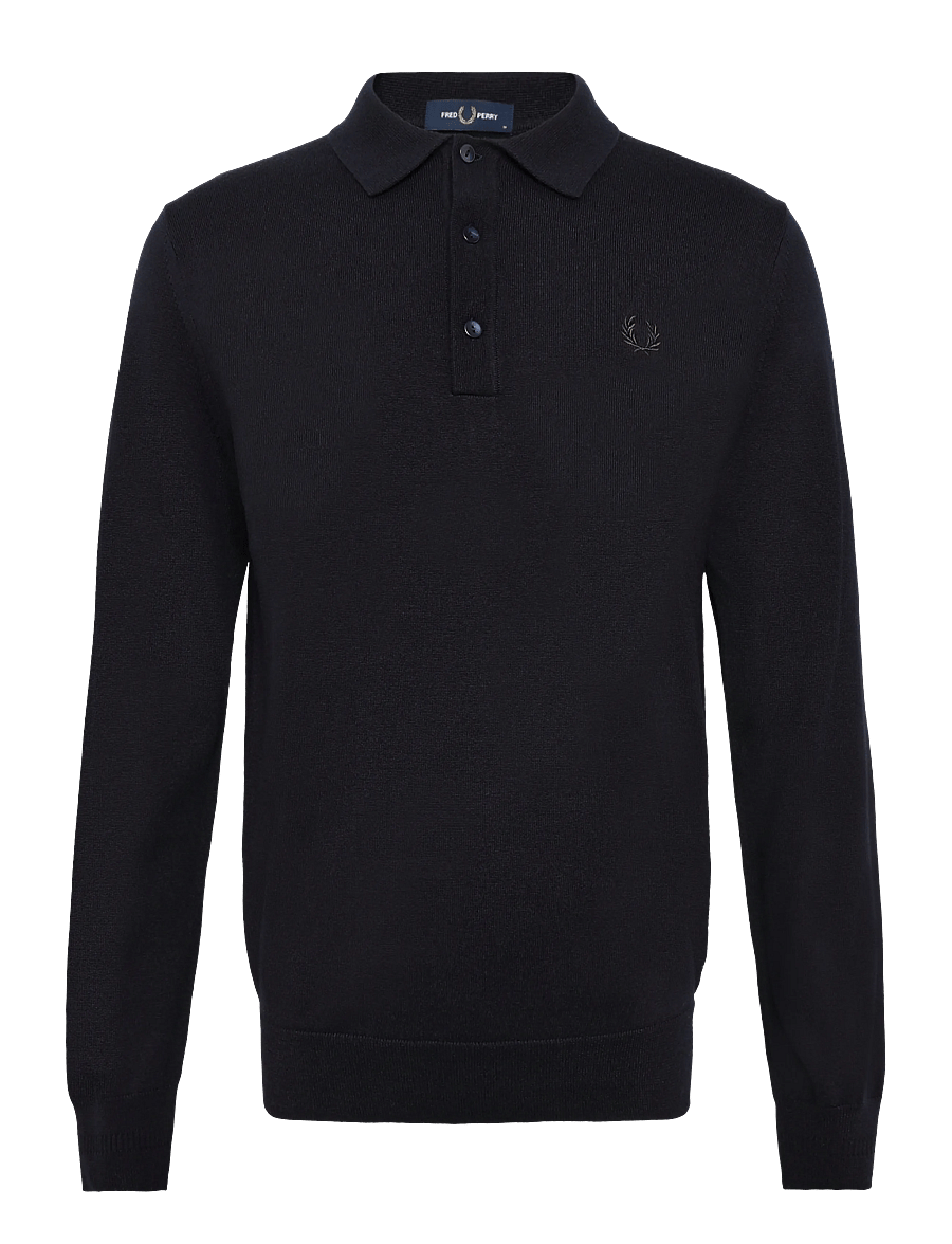 Fred Perry - CLASSIC KNITTED SHIRT LS - langärmelig - navy - 1
