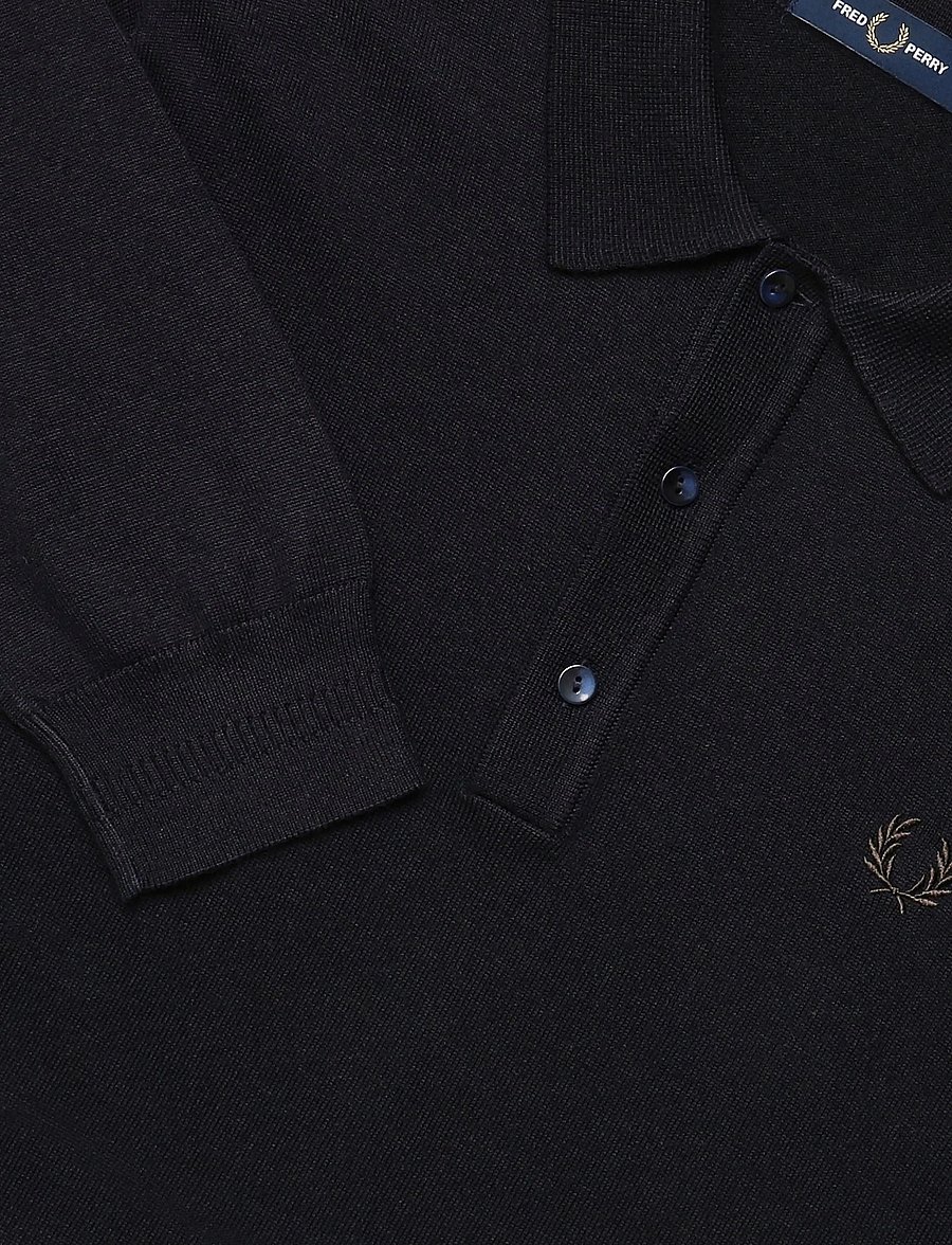 Fred Perry - CLASSIC KNITTED SHIRT LS - langärmelig - navy - 4