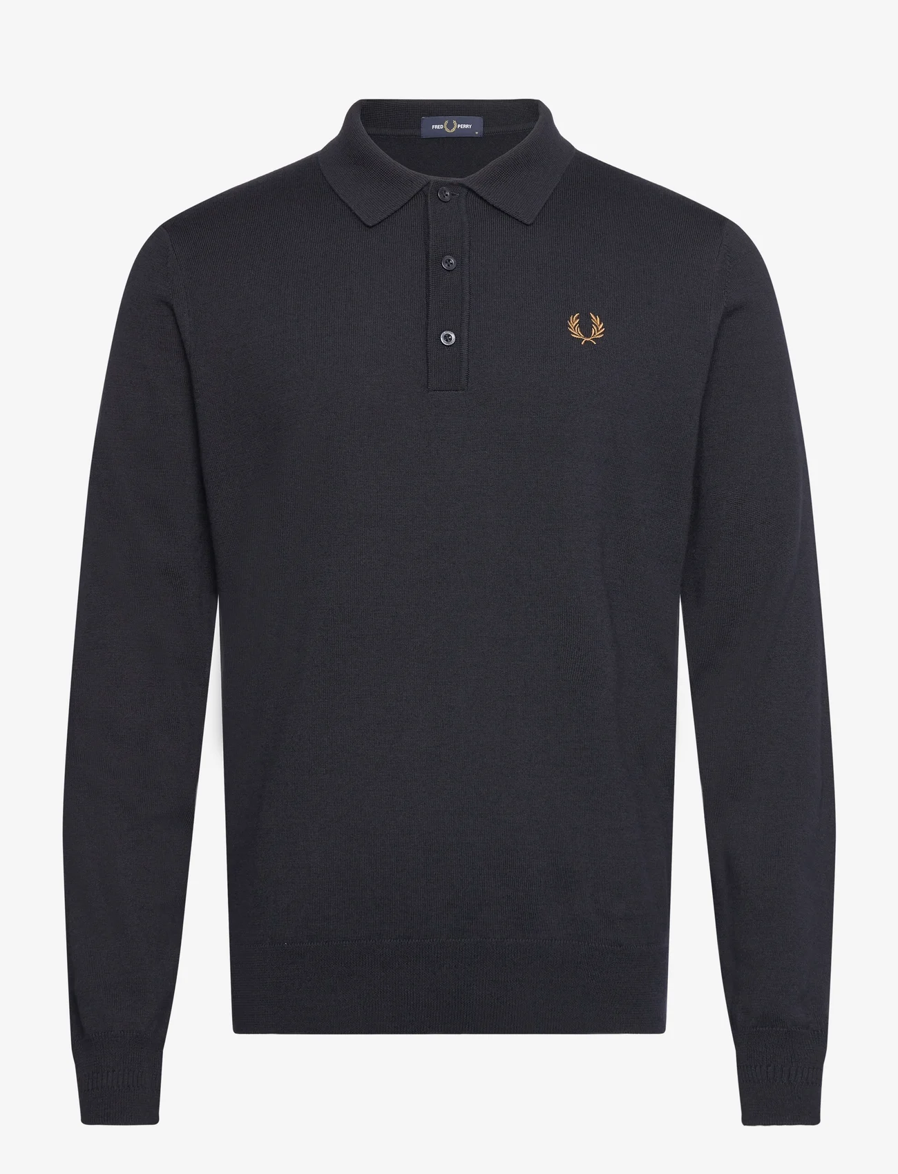 Fred Perry - CLASSIC KNITTED SHIRT LS - langærmede poloer - navy - 0