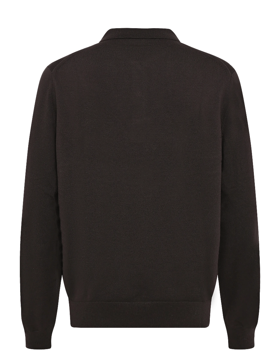 Fred Perry - CLASSIC KNITTED SHIRT LS - langärmelig - rich brown - 2
