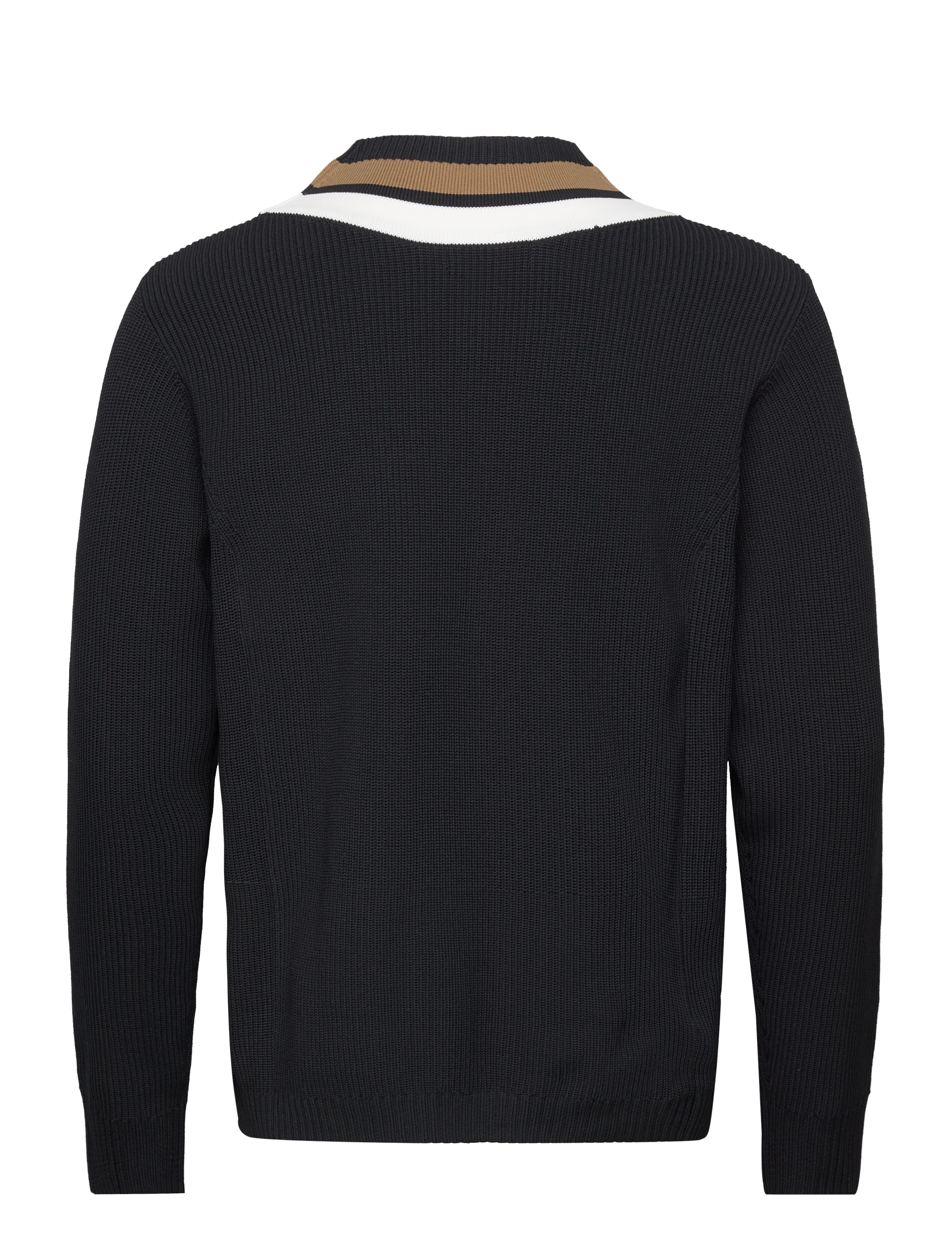 Fred Perry - STRIPED V/N JUMPER - black - 1