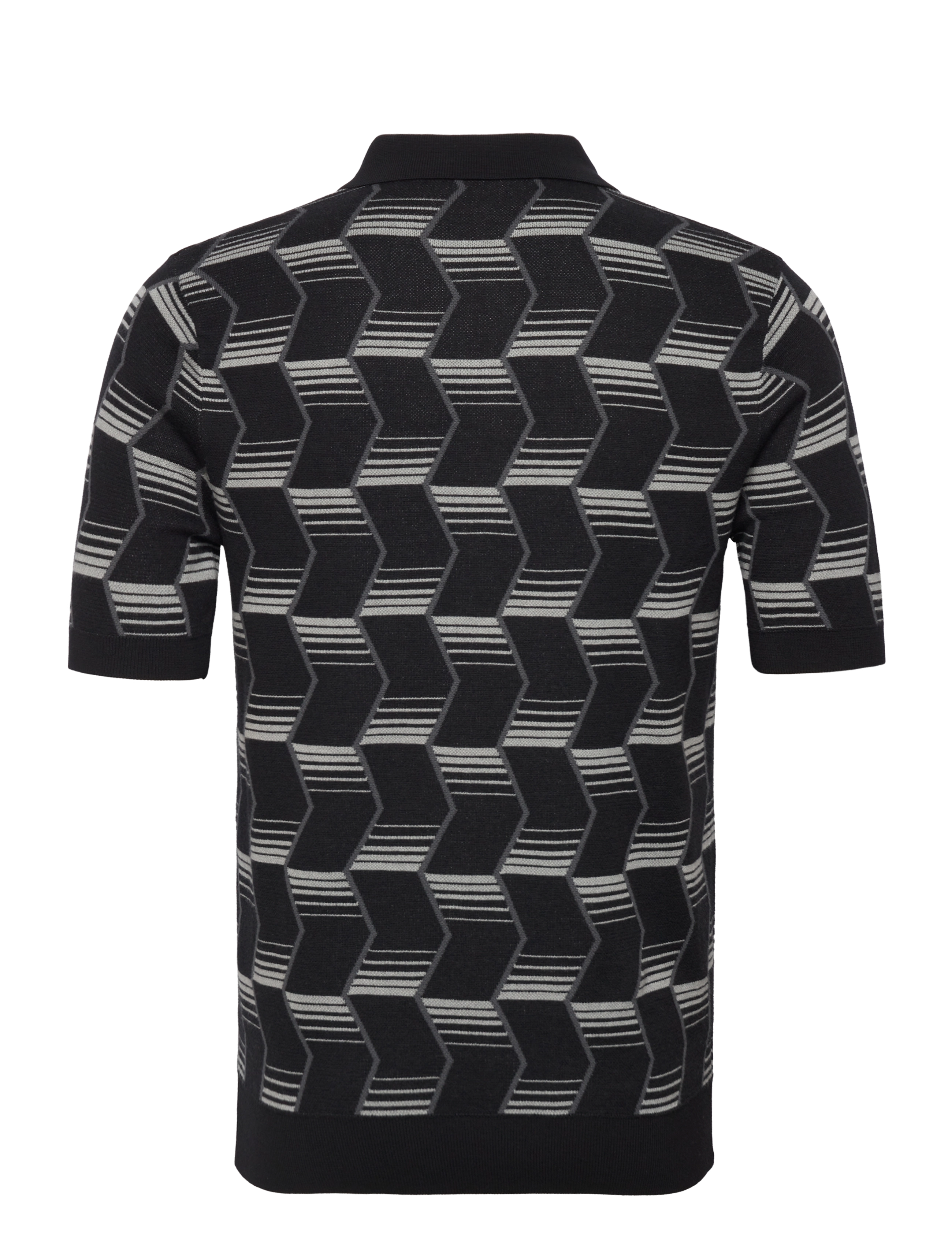 Fred Perry - CHEVRON STRIPE KNIT SHIRT - black - 1