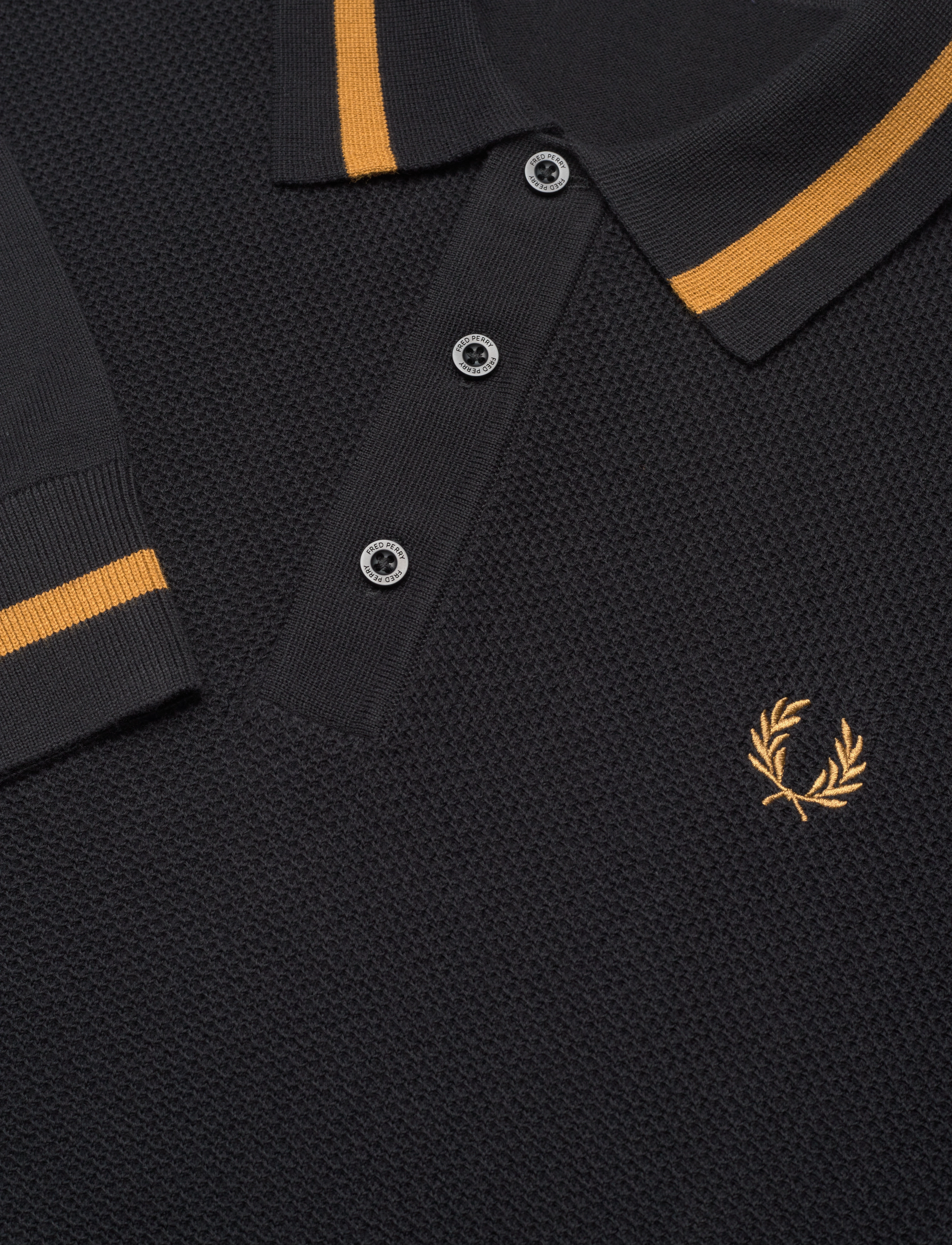 Fred Perry - TEXTU FRONT KNIT SHIRT - black - 2