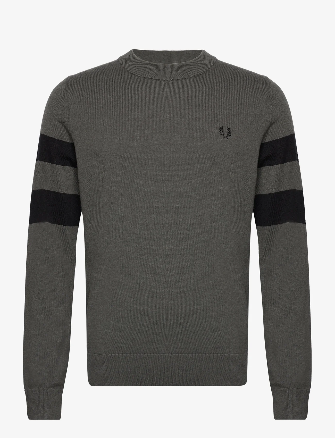 Fred Perry - TIPPED SLEEVE JUMPER - rund hals - field green - 0