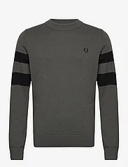Fred Perry - TIPPED SLEEVE JUMPER - strik med rund hals - field green - 0