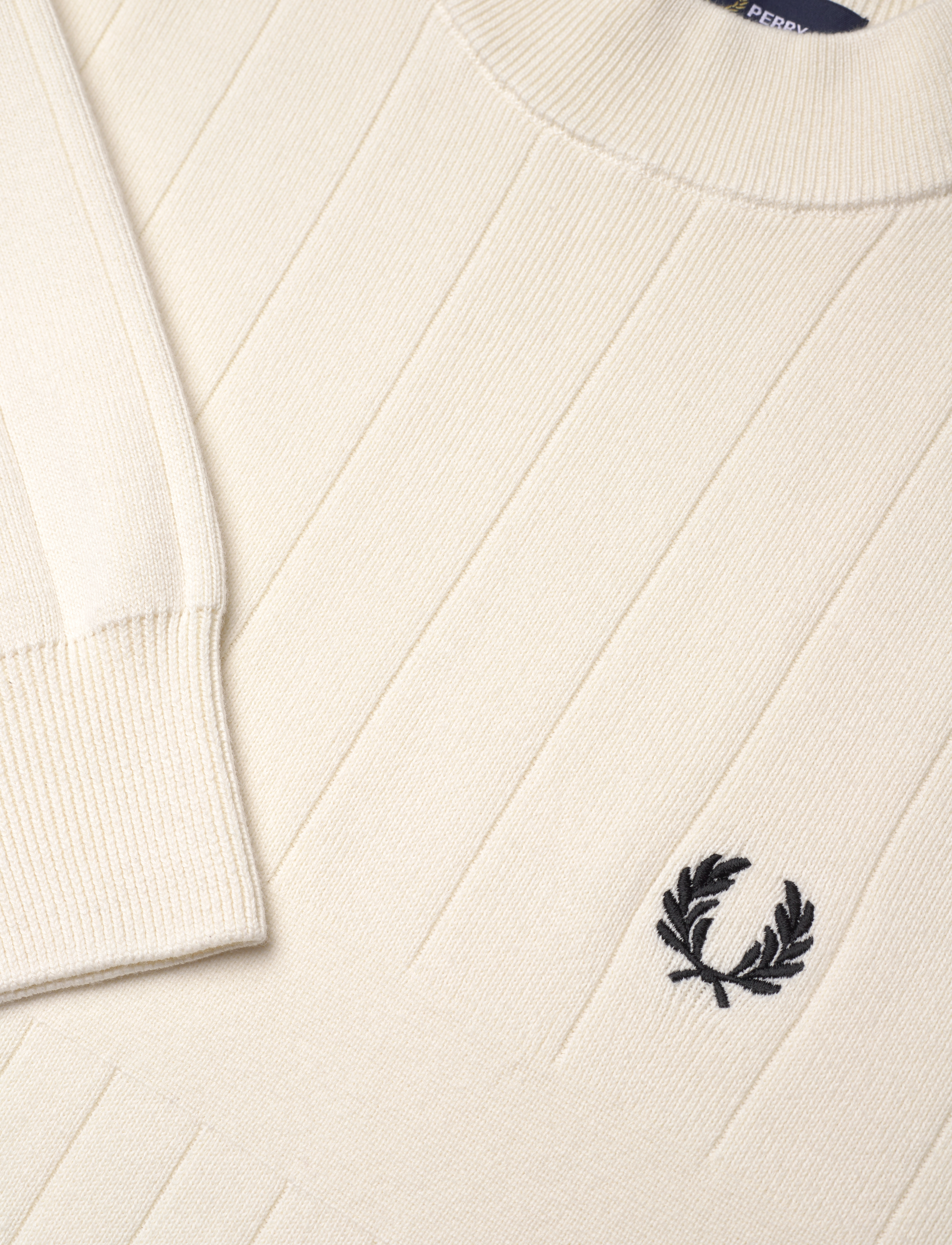 Fred Perry - TONAL STRIPE C/N JMPR - ecru - 2