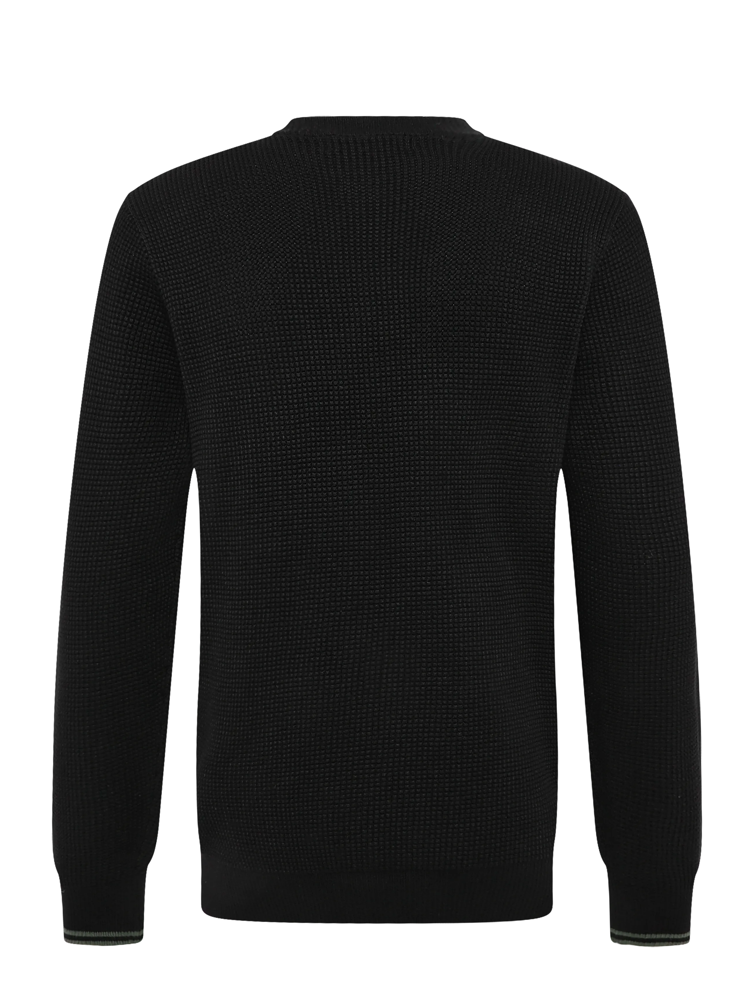Fred Perry - WAFFLE STITCH JUMPER - rund hals - black - 2