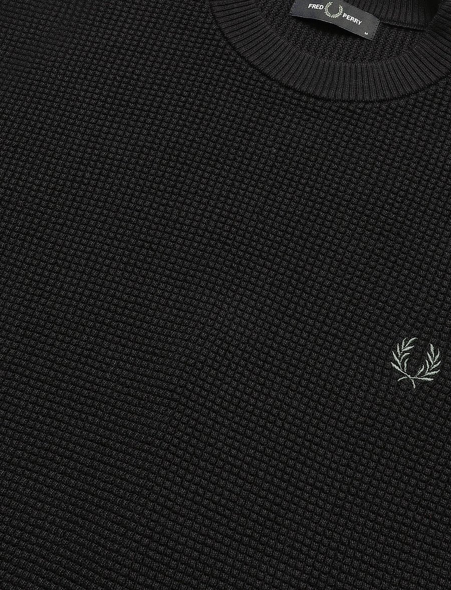 Fred Perry - WAFFLE STITCH JUMPER - rund hals - black - 5