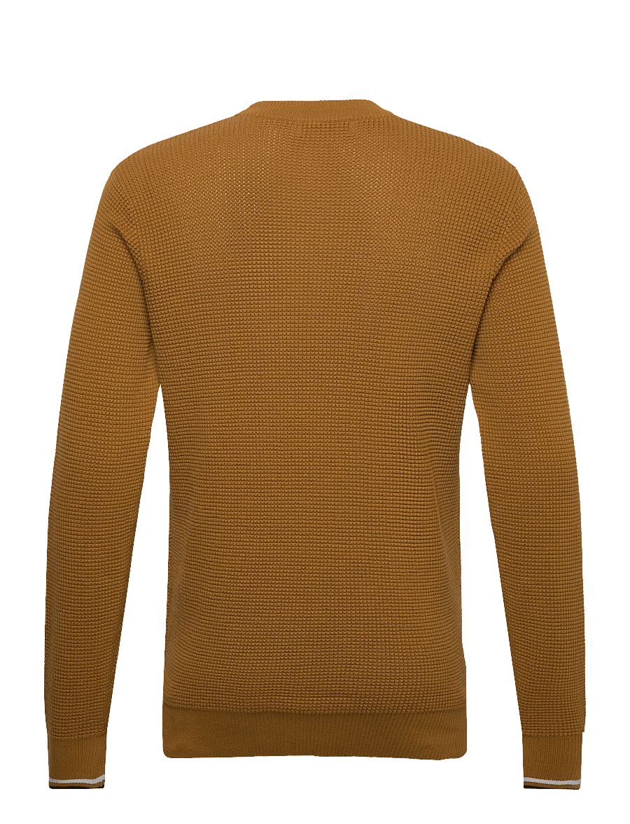 Fred Perry - WAFFLE STITCH JUMPER - Ümara kaelusega - dark caramel - 2