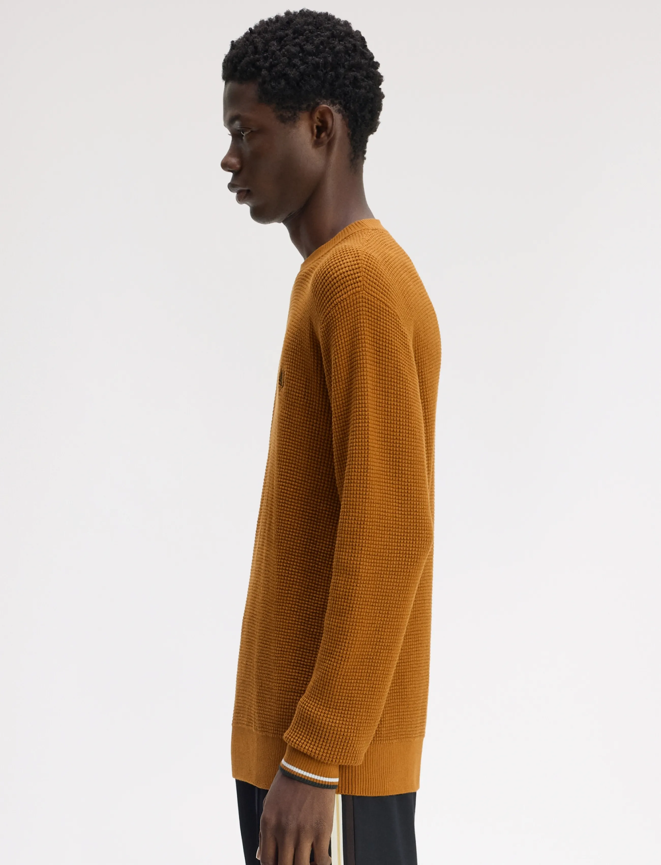 Fred Perry Waffle Stitch Jumper stickade tröjor herr – bild 2