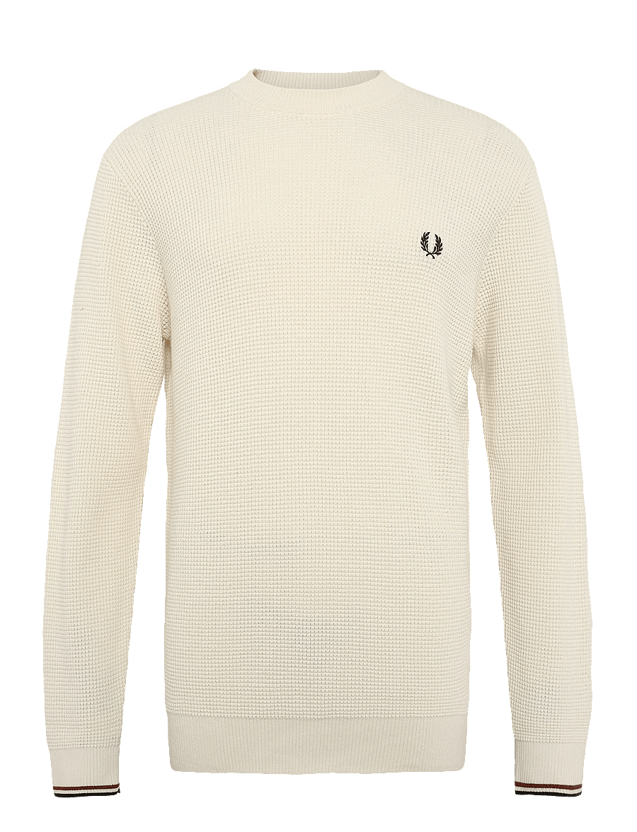 Fred Perry - WAFFLE STITCH JUMPER - rundhals - ecru - 1