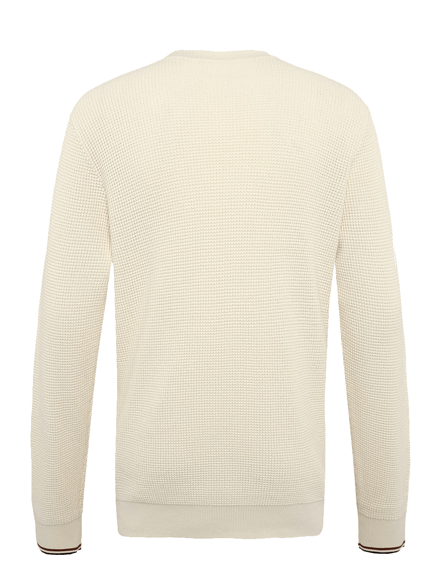 Fred Perry - WAFFLE STITCH JUMPER - rundhals - ecru - 2