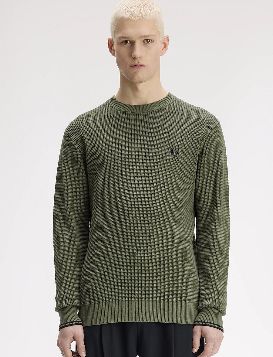 Fred Perry - WAFFLE STITCH JUMPER - rundhals - lrl wrth green - 0