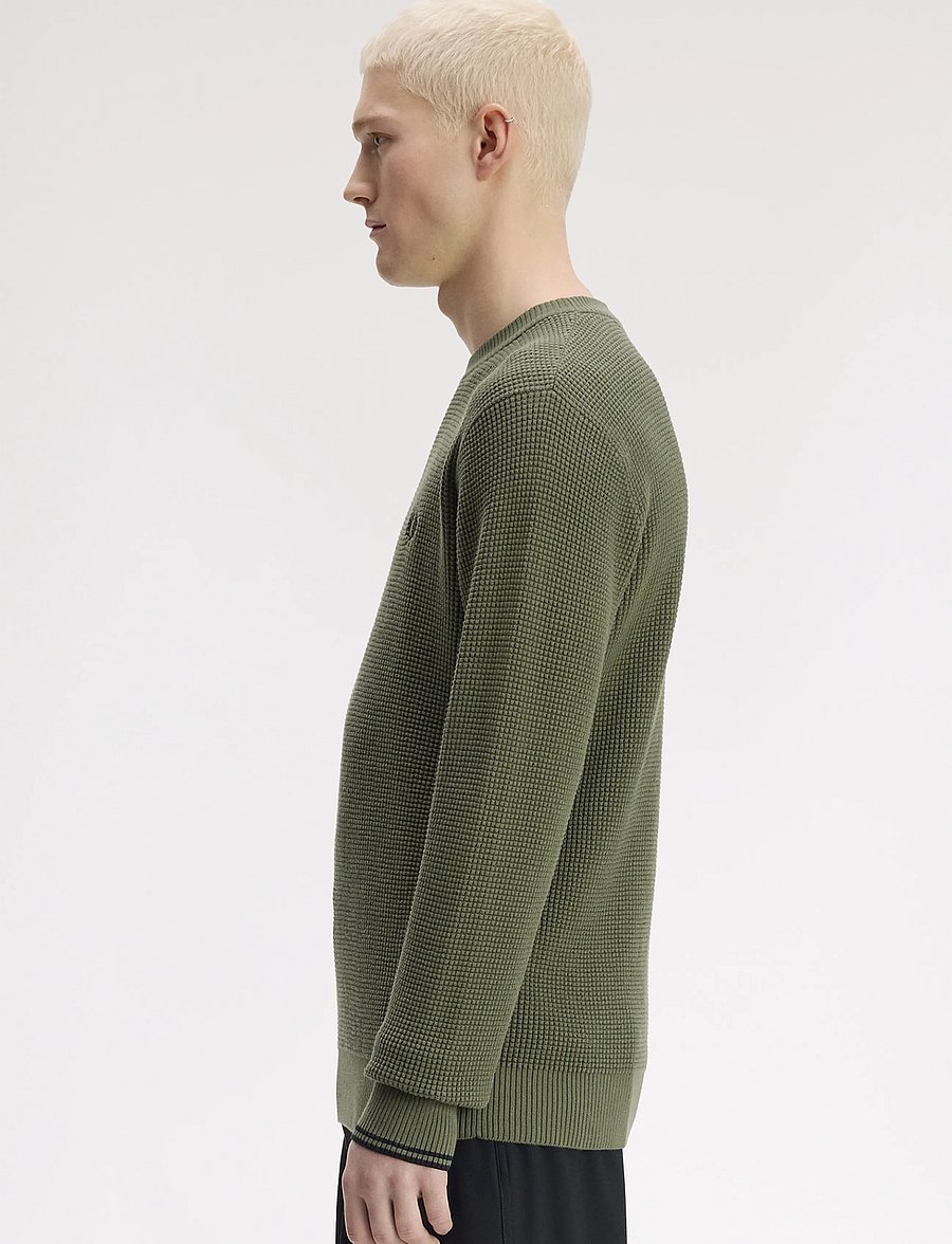 Fred Perry - WAFFLE STITCH JUMPER - rundhals - lrl wrth green - 3