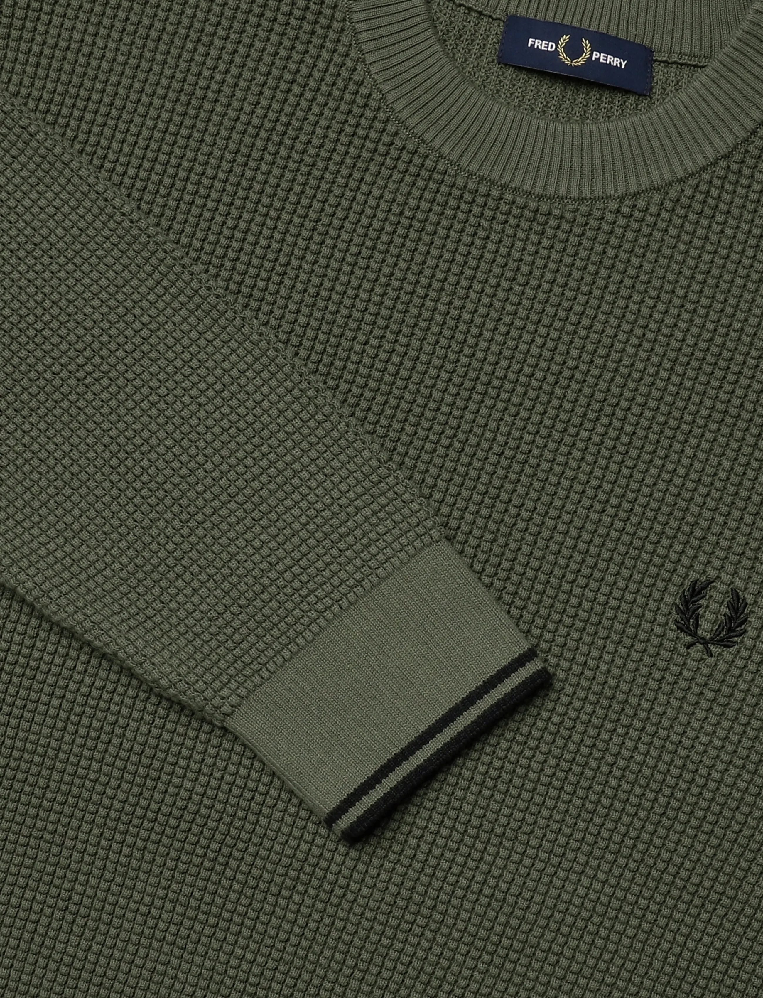 Fred Perry - WAFFLE STITCH JUMPER - rund hals - lrl wrth green - 4