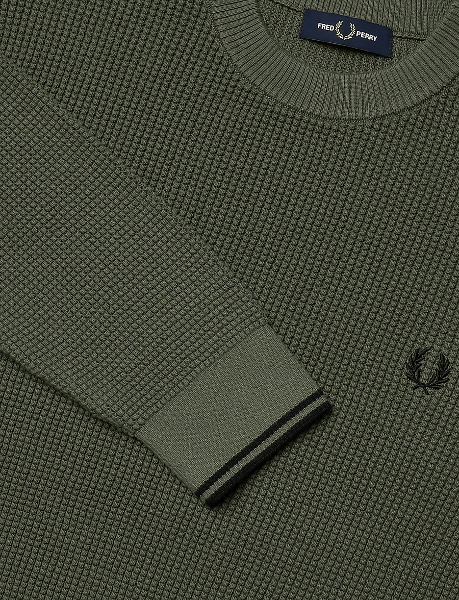 Fred Perry - WAFFLE STITCH JUMPER - rundhals - lrl wrth green - 4