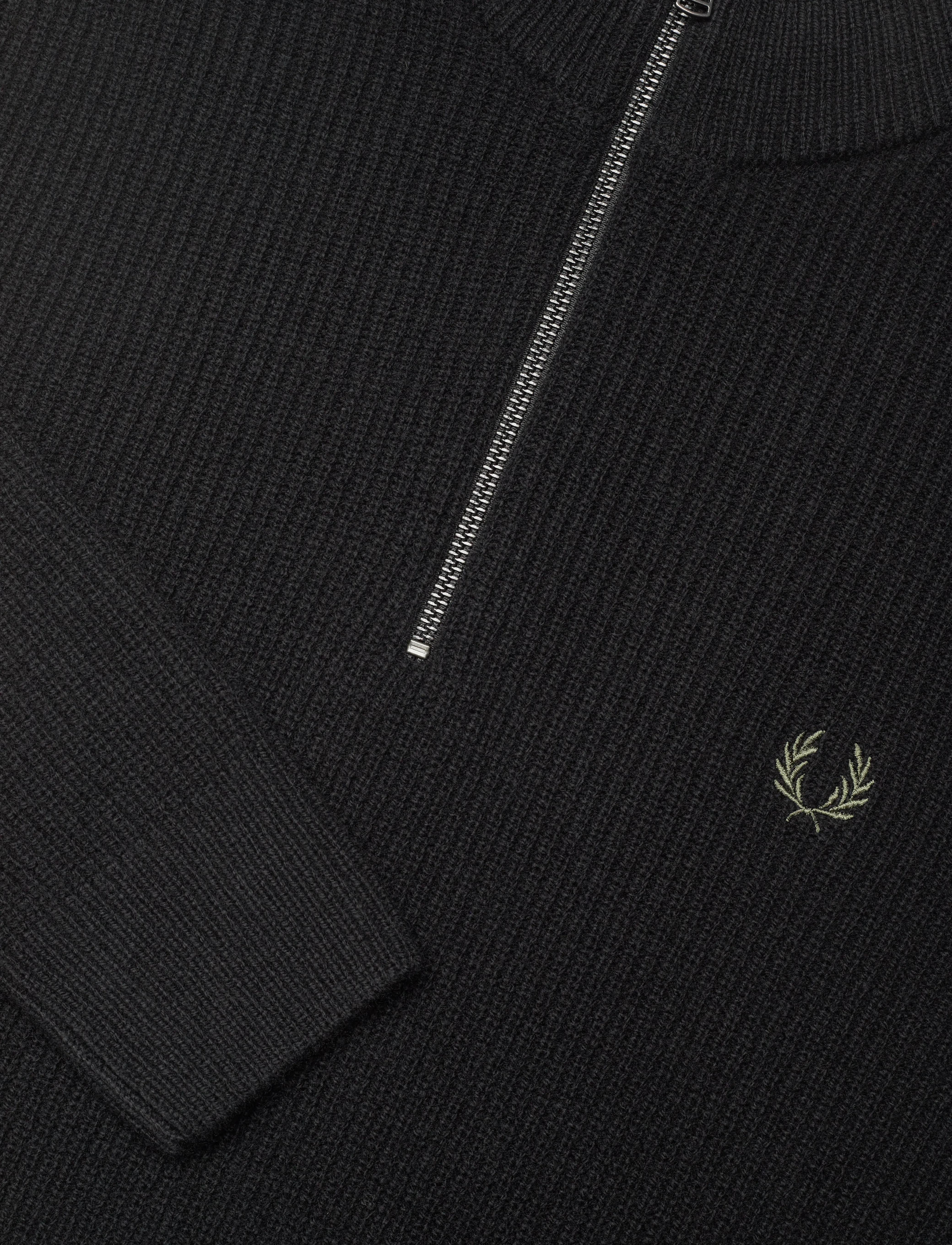 Fred Perry - TEXTURED HALF ZIP JMPR - black - 2