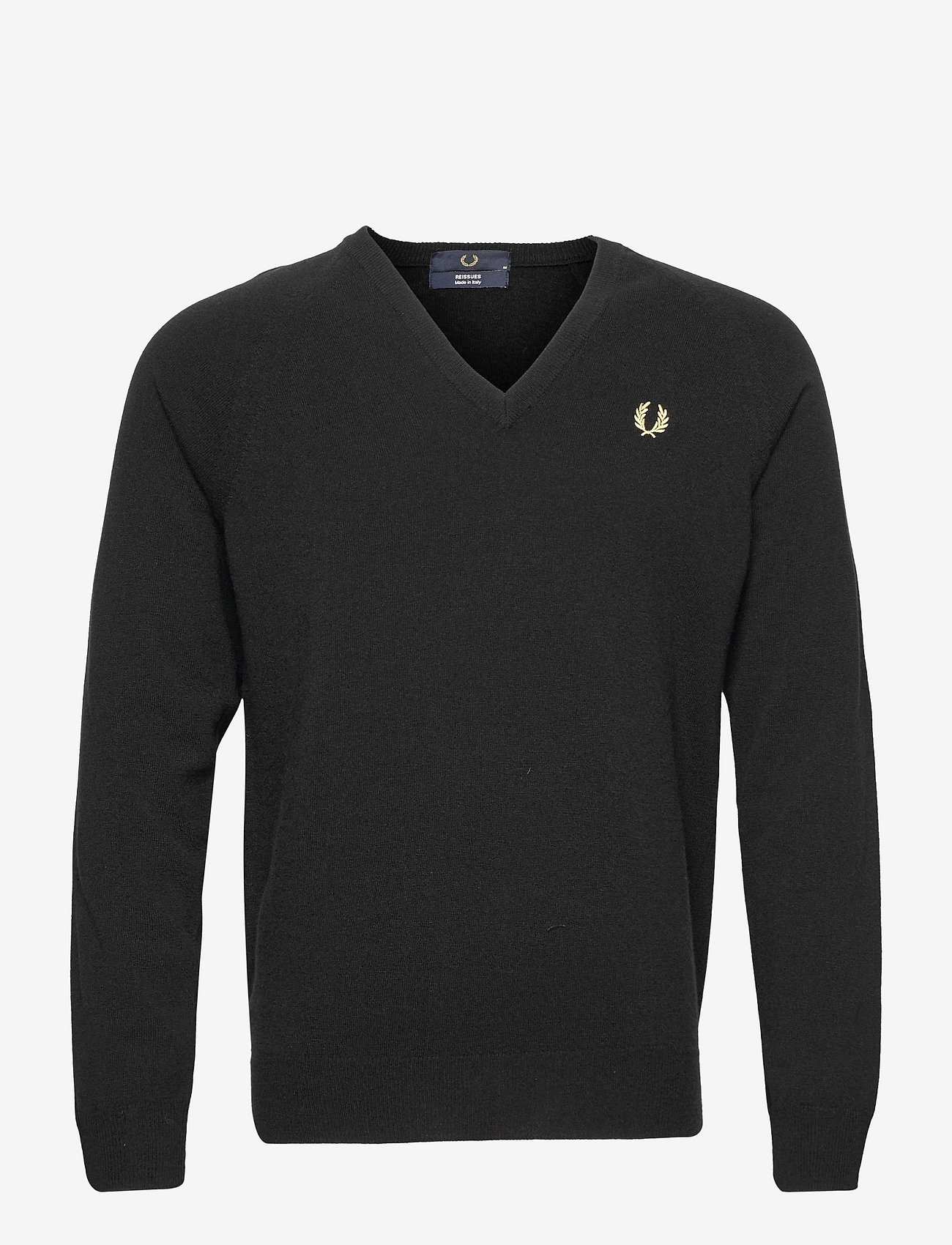 Fred Perry - LAMBSWOOL V/N JMPR - black/champagne - 0