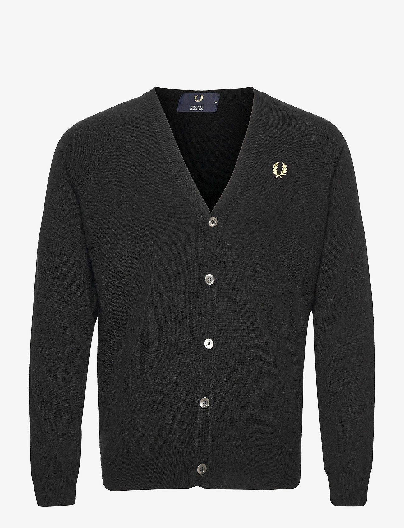 Fred Perry - LAMBSWOOL CARDIGAN - black/champagne - 0
