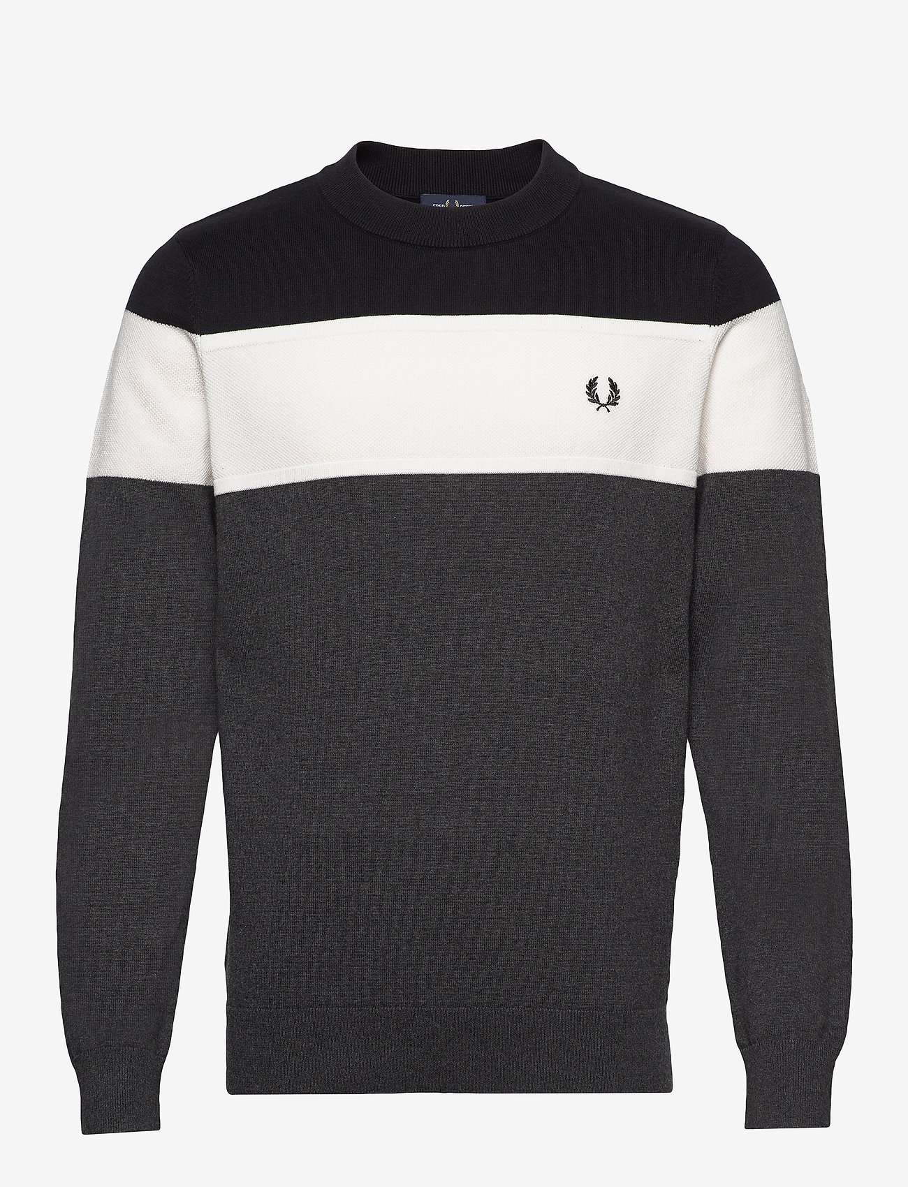 Fred Perry - PANELLED JUMPER - charcoal sol mar - 0