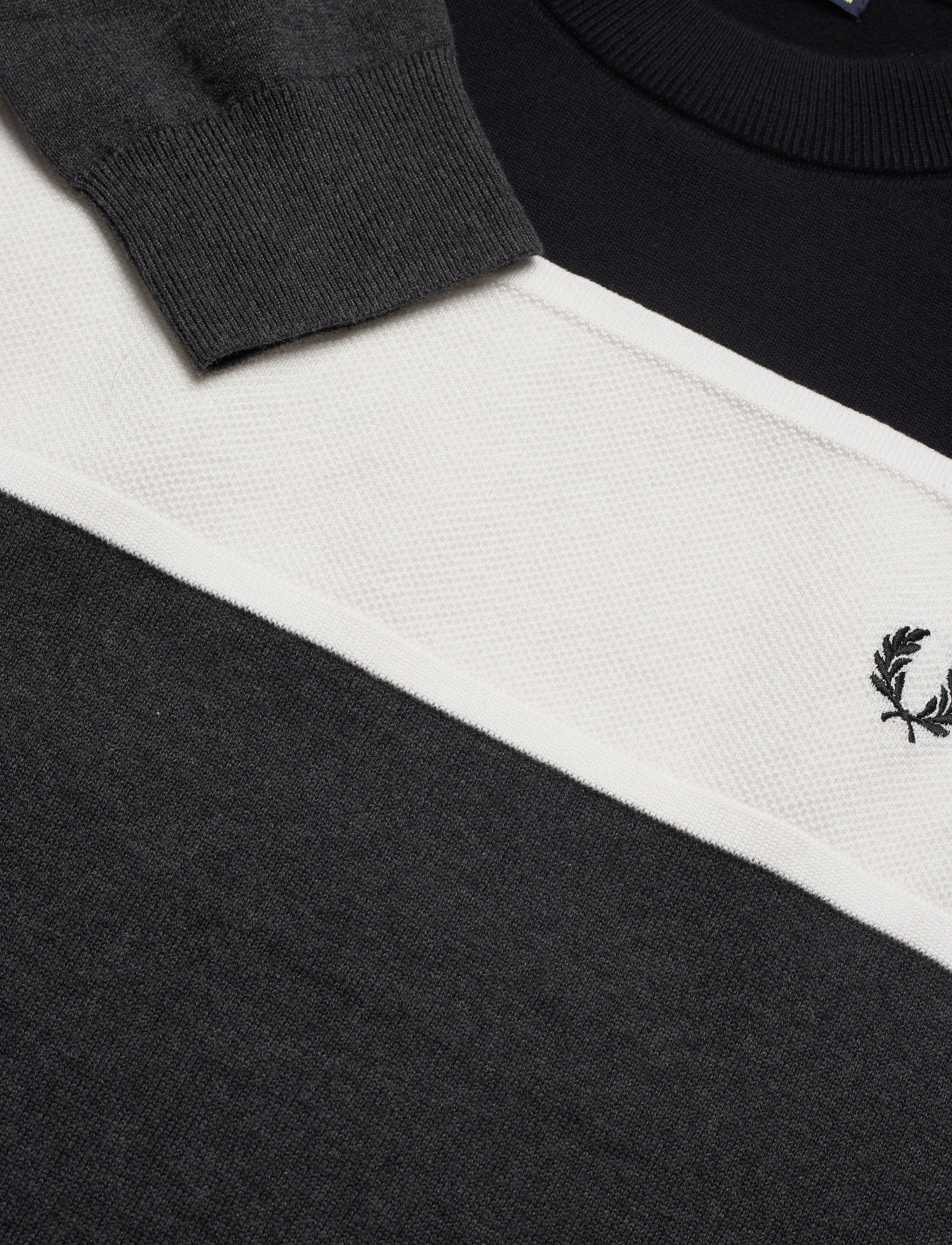Fred Perry - PANELLED JUMPER - charcoal sol mar - 2